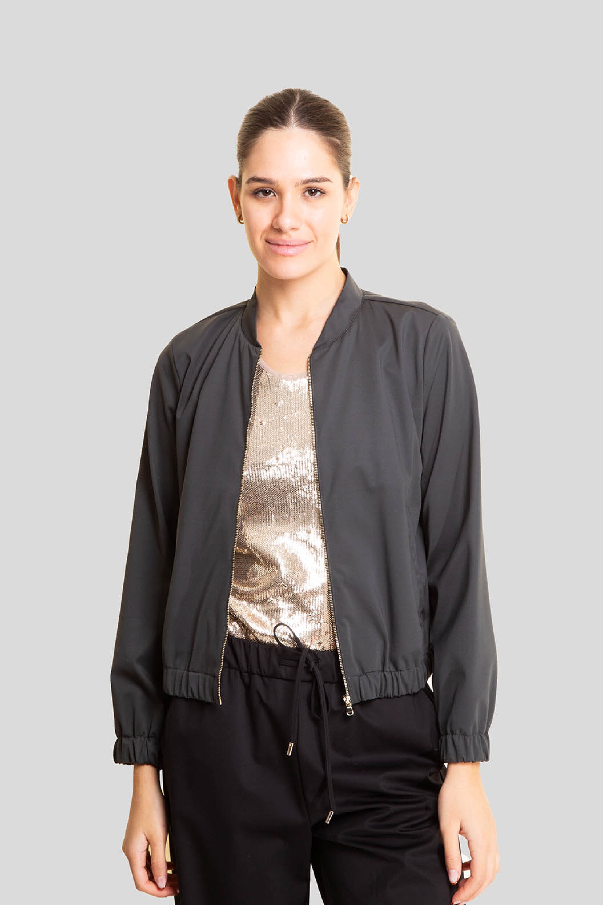 Emme by Marella γυναικείο bomber jacket μονόχρωμο - 2425916011 Ανθρακί φωτογραφία