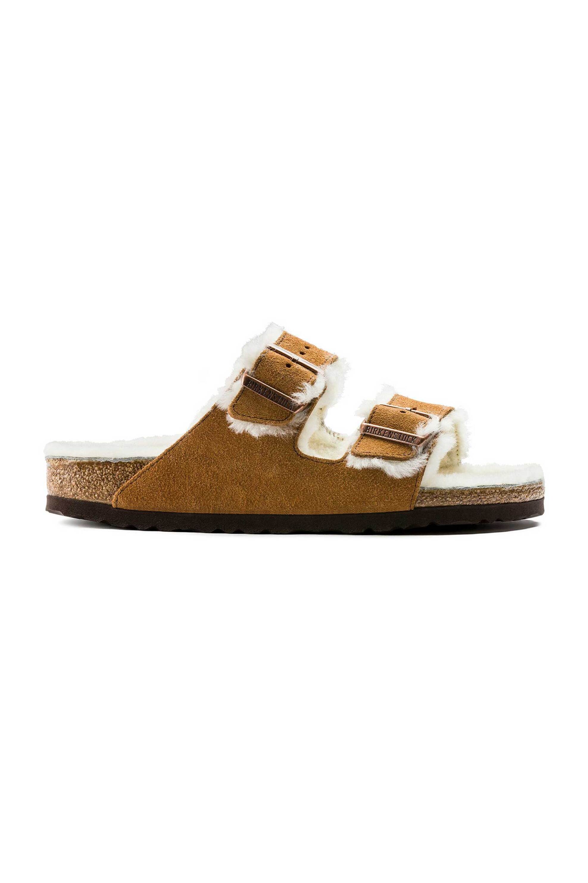 Birkenstock unisex σανδάλια με shearling επένδυση μονόχρωμα "Classic Arizona" - 1001135003546 Καμηλό φωτογραφία