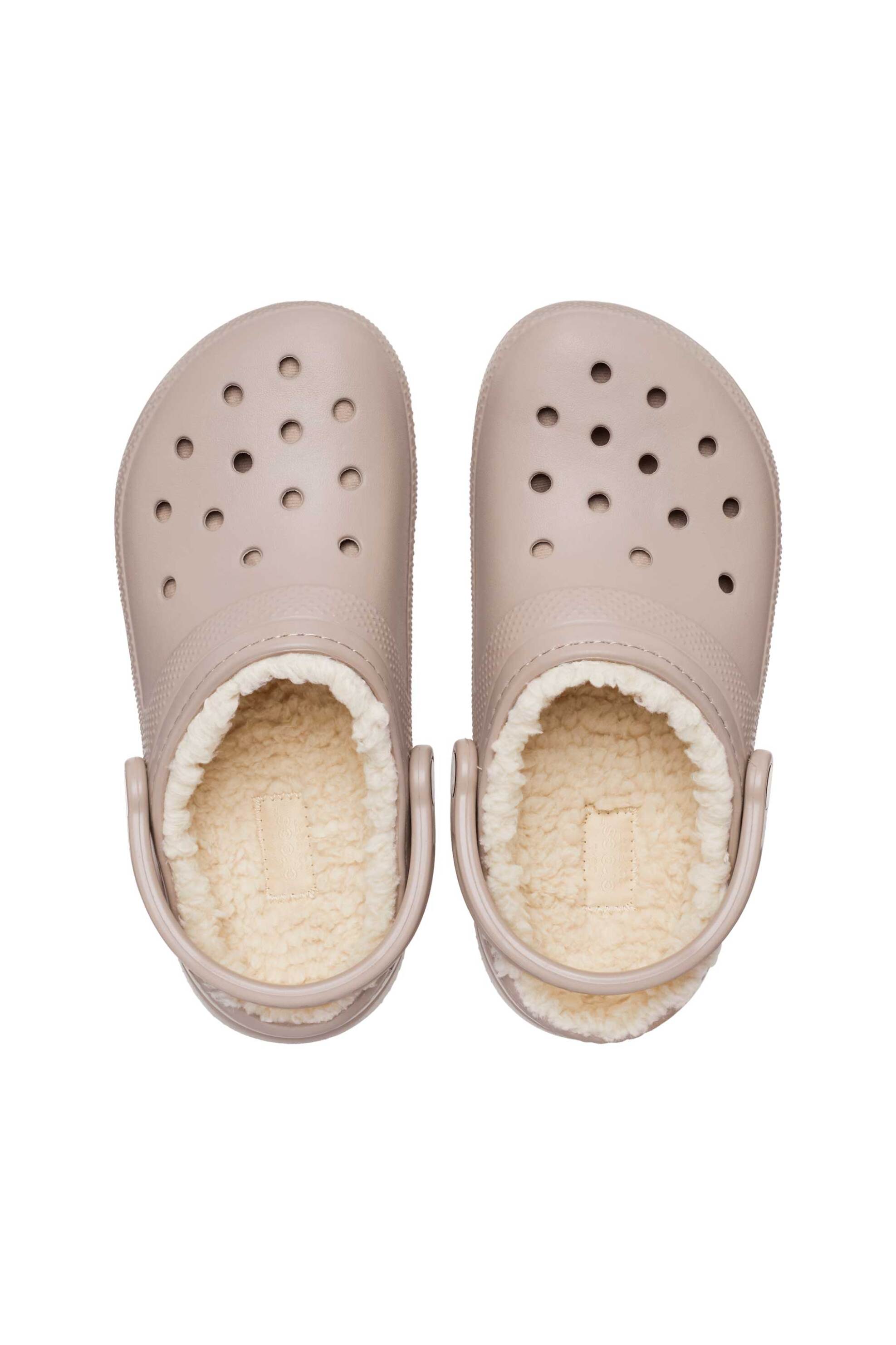 Crocs unisex clogs με επένδυση από faux γούνα "Classic Lined" - E66008 Μπεζ φωτογραφία