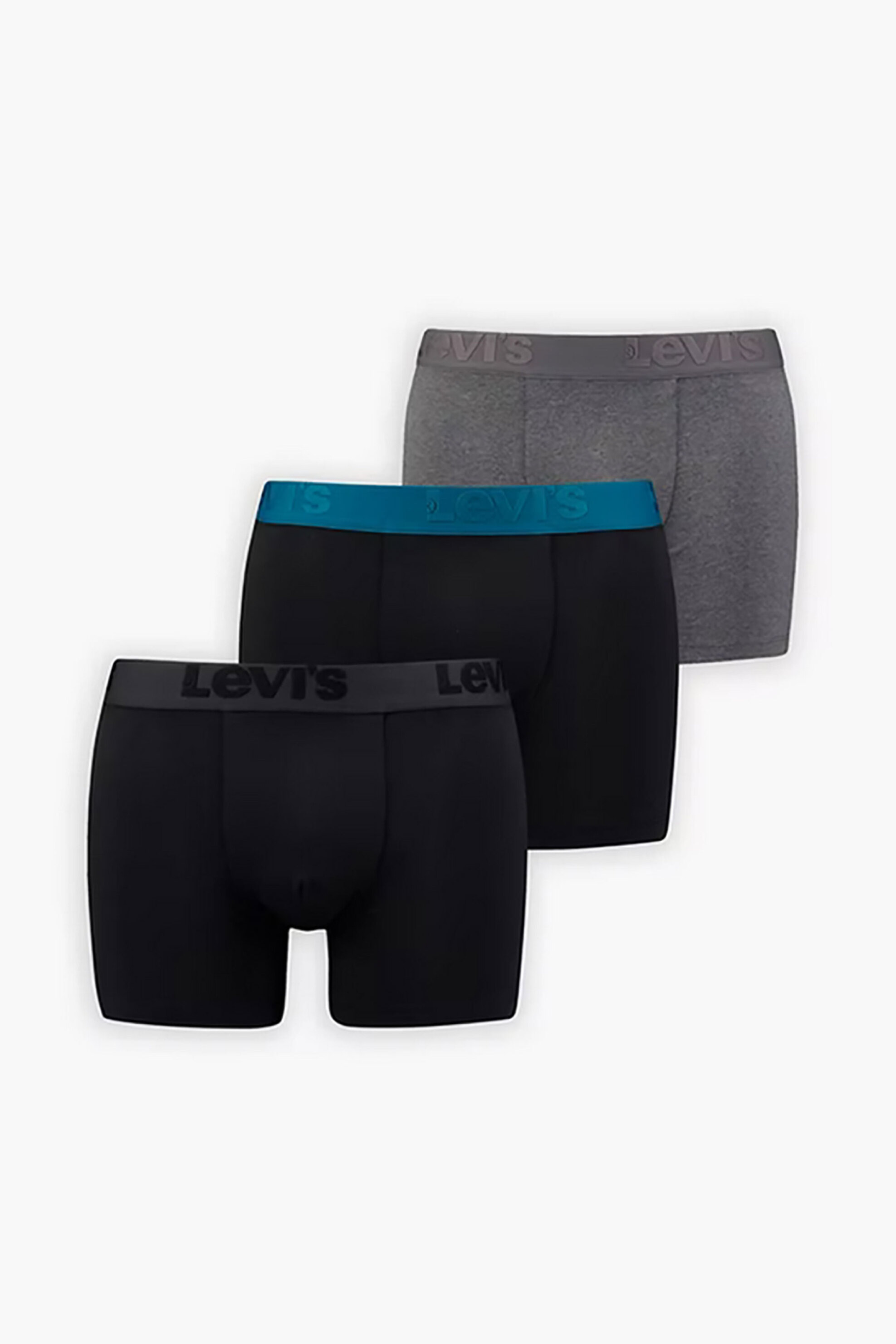 LEVI'S Levi's® σετ ανδρικά εσώρουχα boxer μονόχρωμα με ελαστική μέση (3 τεμάχια) - 37149-0910 Μαύρο