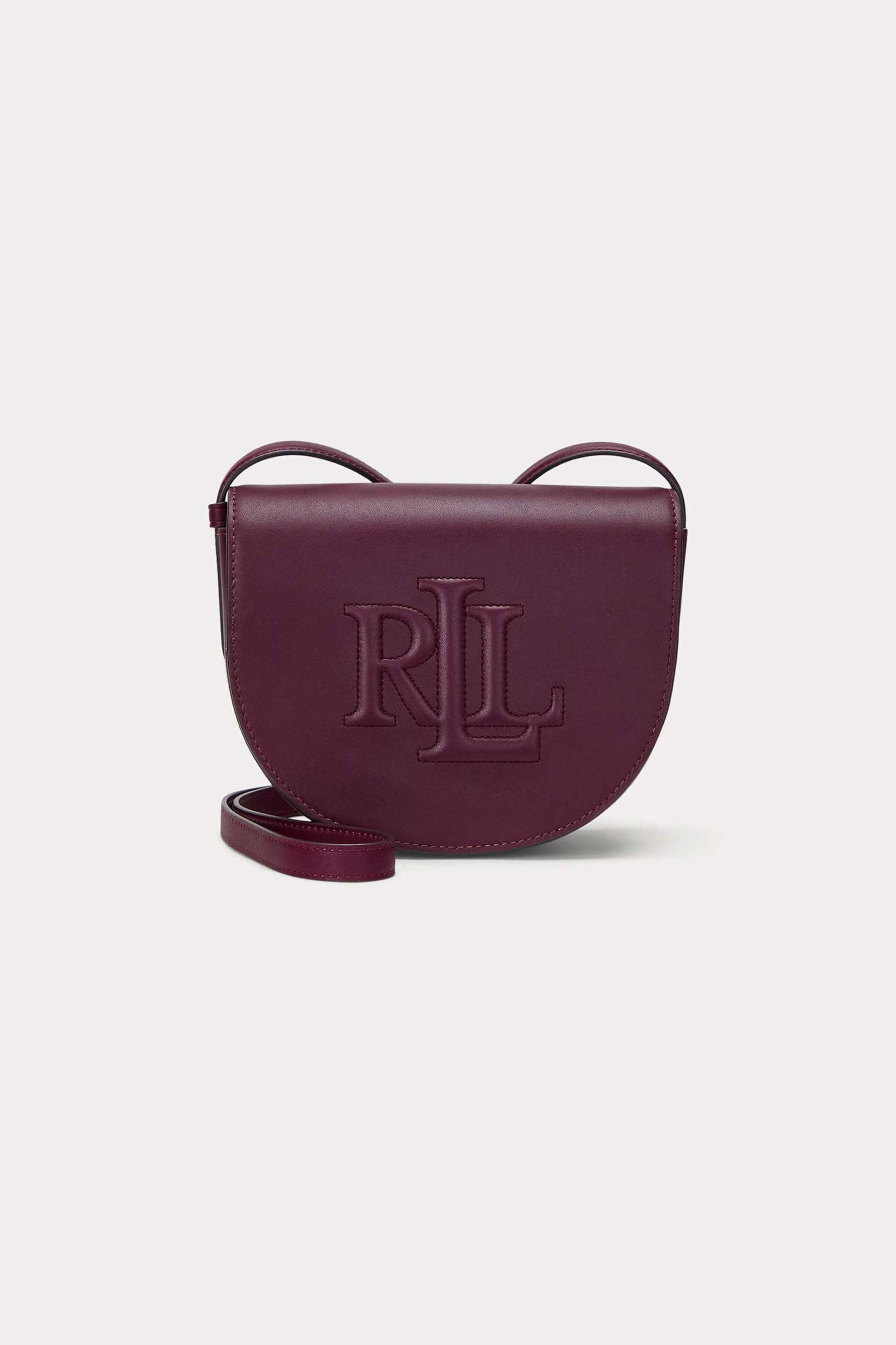 LAUREN RALPH LAUREN Lauren Ralph Lauren γυναικεία δερμάτινη τσάντα crossbody μονόχρωμη με ανάγλυφο λογότυπο "Medium Witley" - 224-431950130/003 Μπορντό