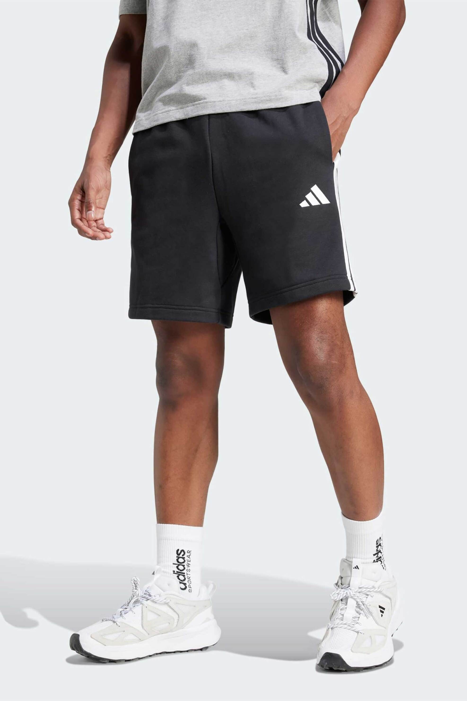 ADIDAS Adidas ανδρικό σορτς Standard Fit "Essentials 3-Stripes" - JE6414 Μαύρο