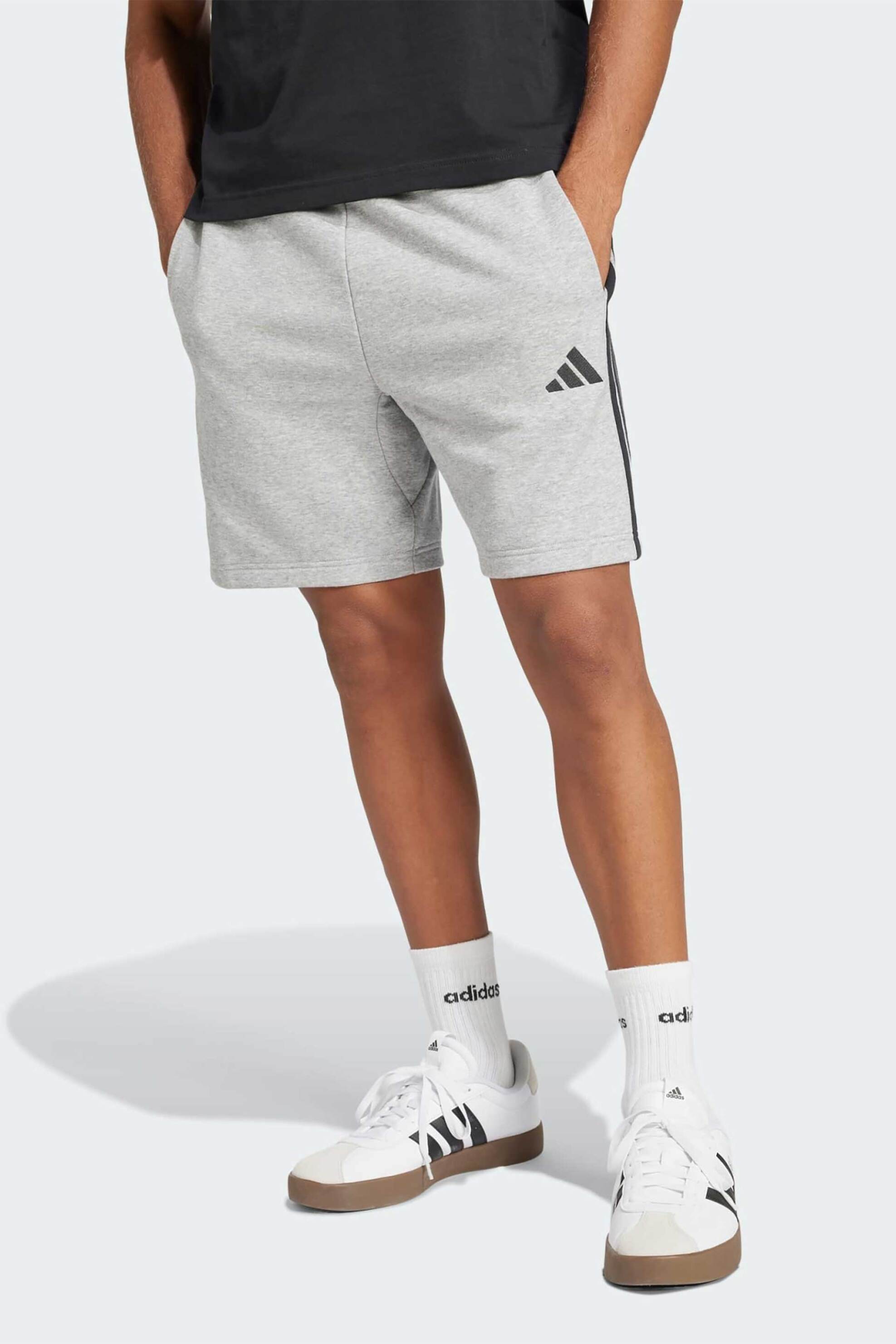 ADIDAS Adidas ανδρικό σορτς Standard Fit "Essentials 3-Stripes" - JE6419 Γκρι