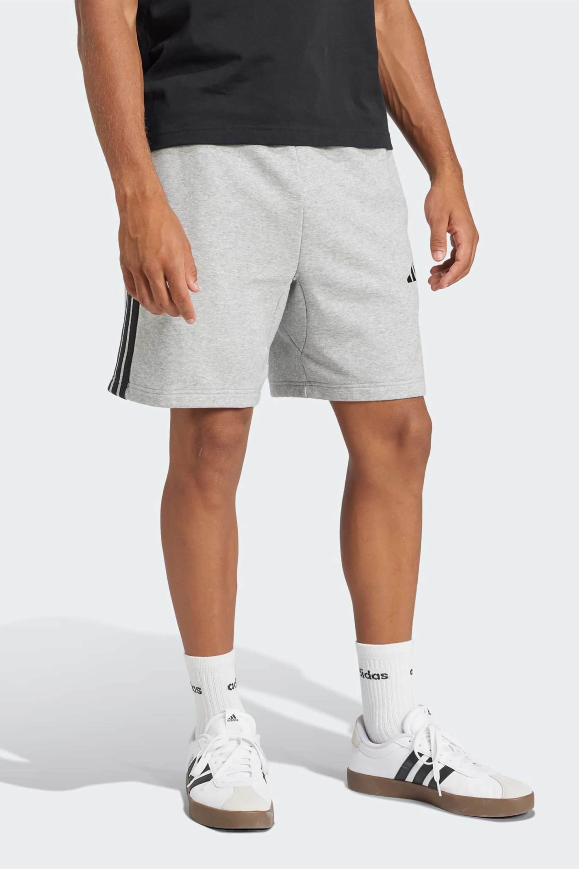 Adidas ανδρικό σορτς Standard Fit "Essentials 3-Stripes" - JE6419 Γκρι φωτογραφία