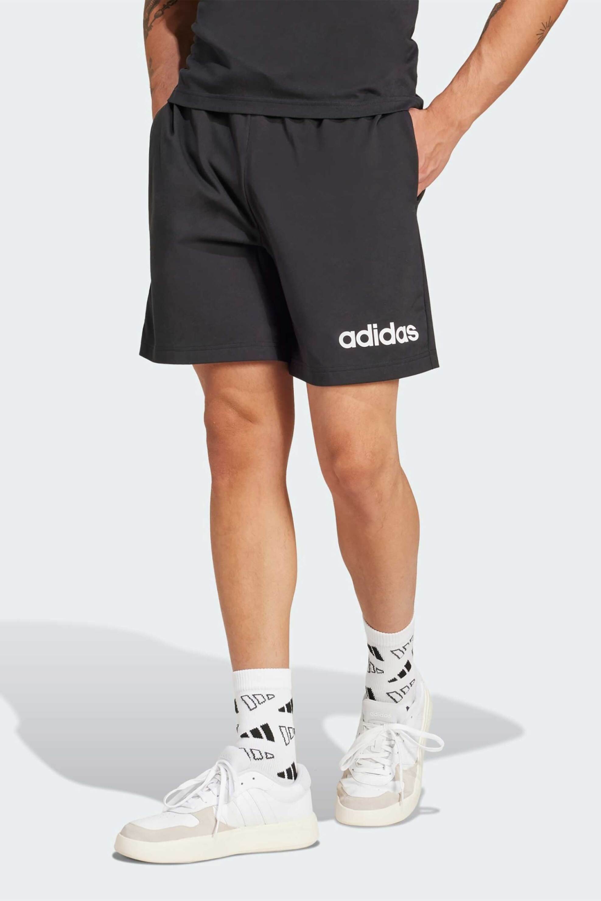 ADIDAS Adidas ανδρικό σορτς Regular Fit "Essentials Linear" - JE9012 Μαύρο