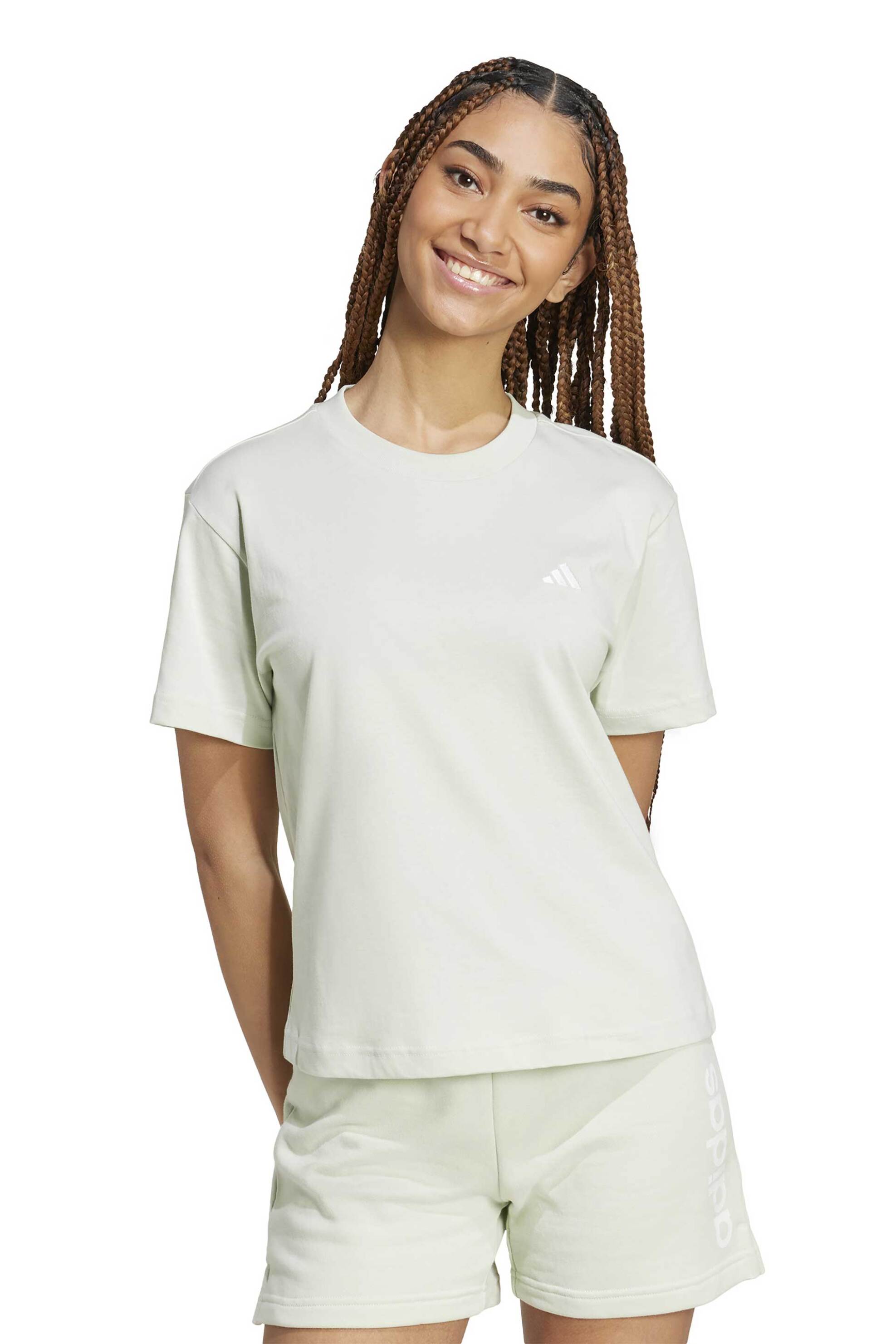 ADIDAS Adidas γυναικείο T-shirt μονόχρωμο με λογότυπο - JH3700 Λευκό