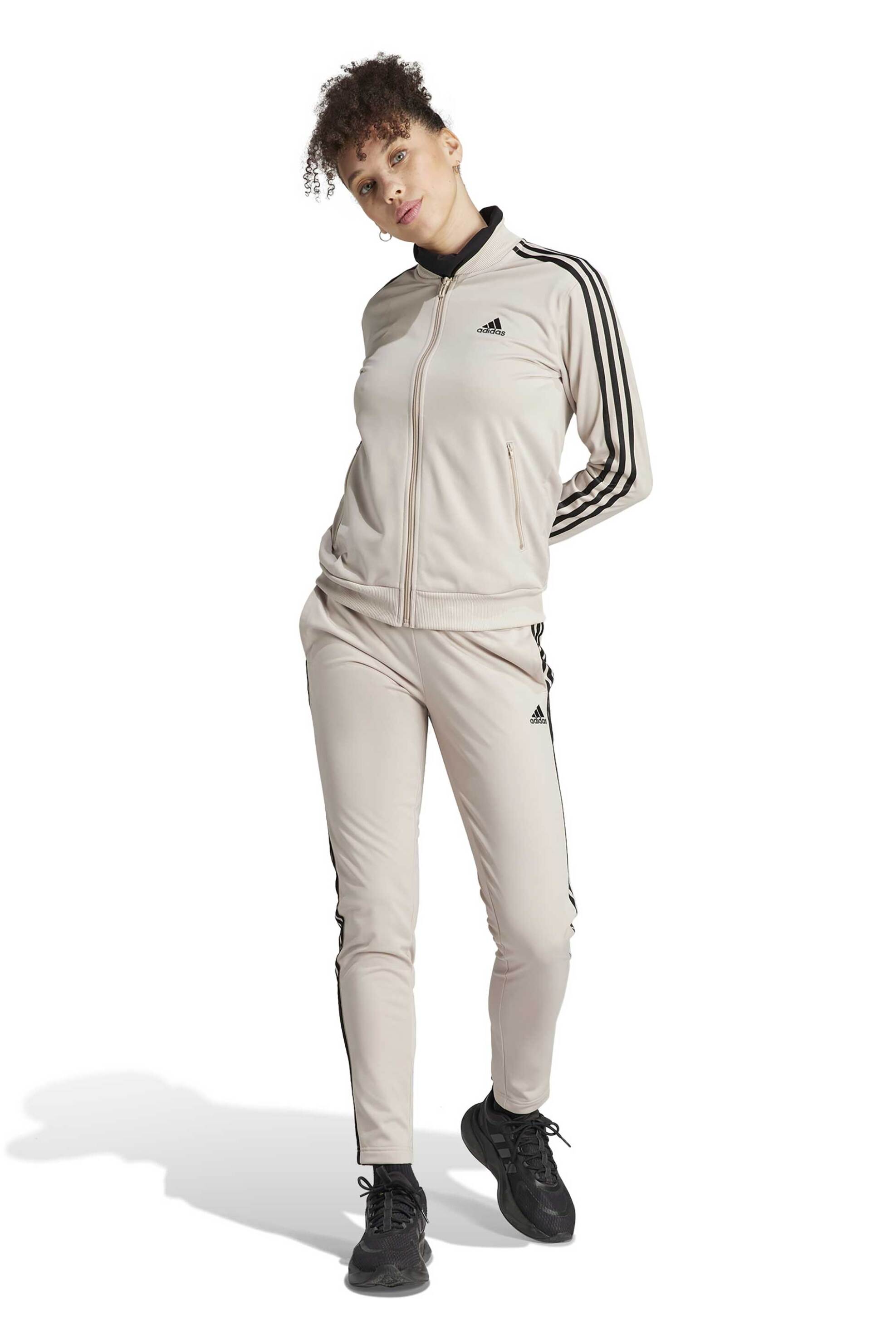 Adidas γυναικεία ζακέτα φούτερ με λογότυπο Slim Fit - IJ8786 Μπεζ φωτογραφία