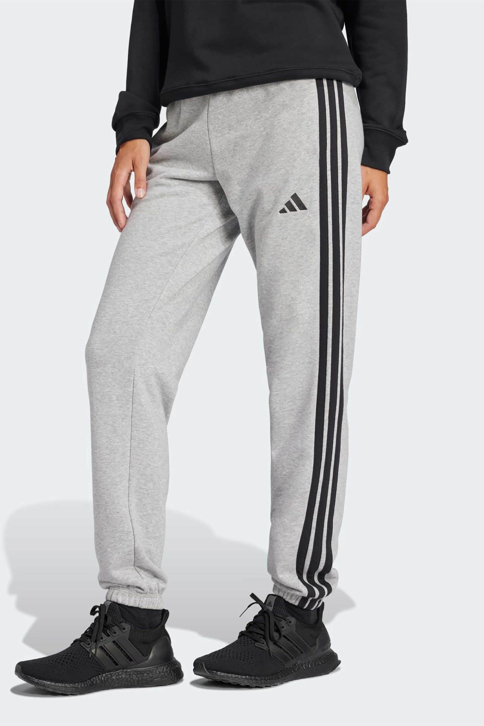 ADIDAS Adidas γυναικείο παντελόνι φόρμας Regular Fit "Essentials 3-Stripes French Terry Cuffed" - JD5310 Γκρι