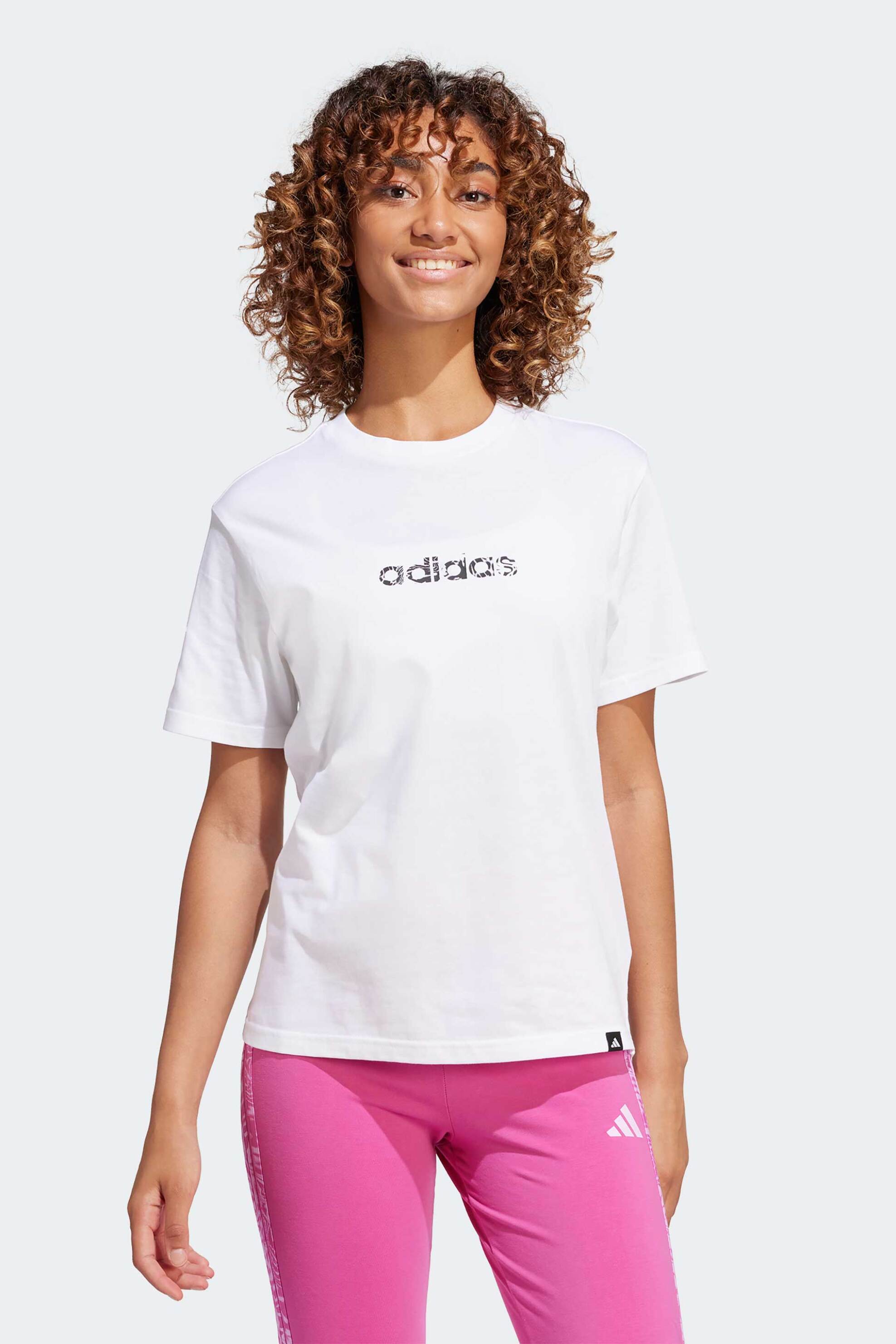 ADIDAS Adidas γυναικείο T-shirt Regular Fit "Camo Linear Graphic" - JN1400 Λευκό