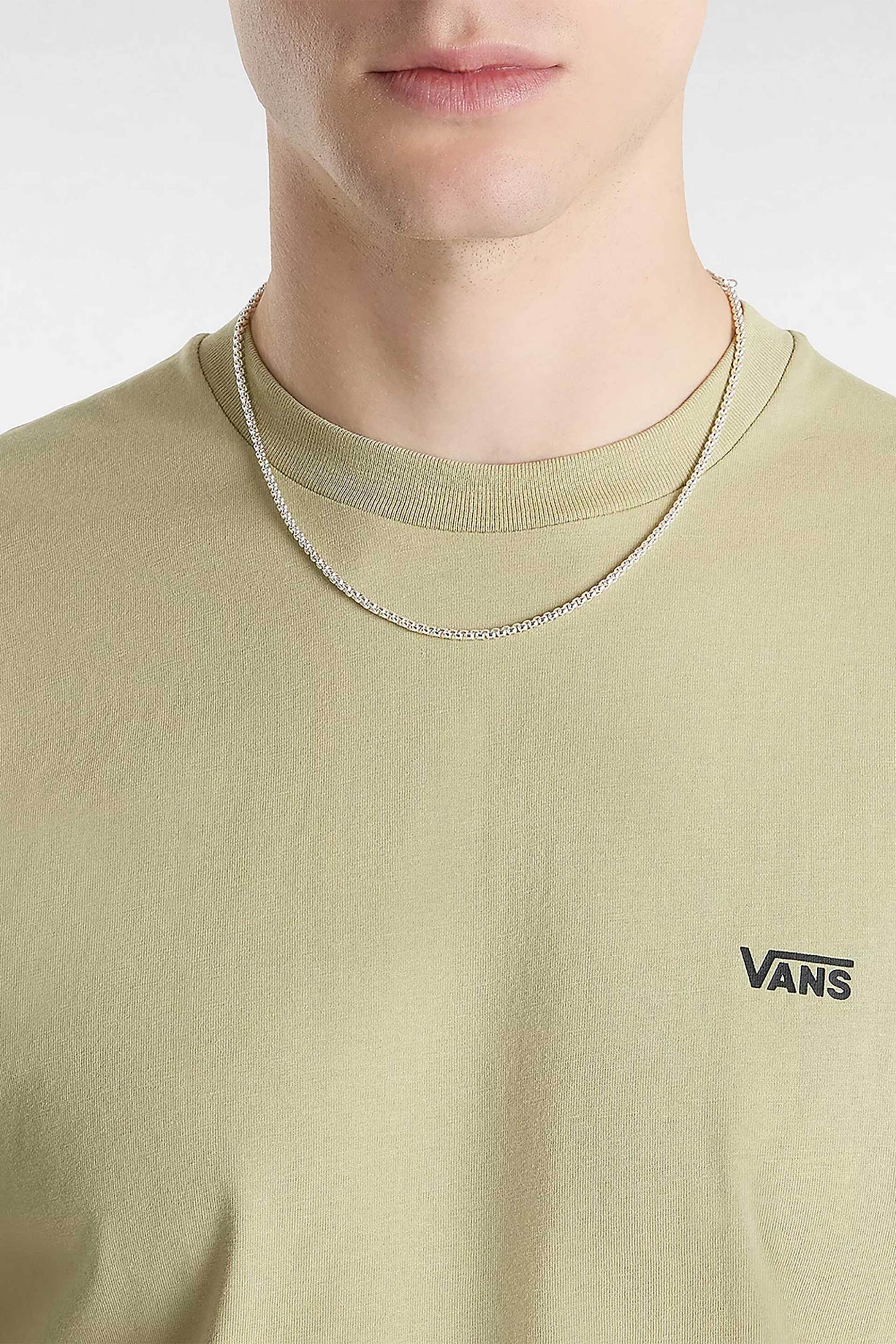 Vans ανδρικό T-shirt με λογότυπο Classic Fit "Left Chest Logo" - VN0A3CZED3Z1 Μπεζ φωτογραφία