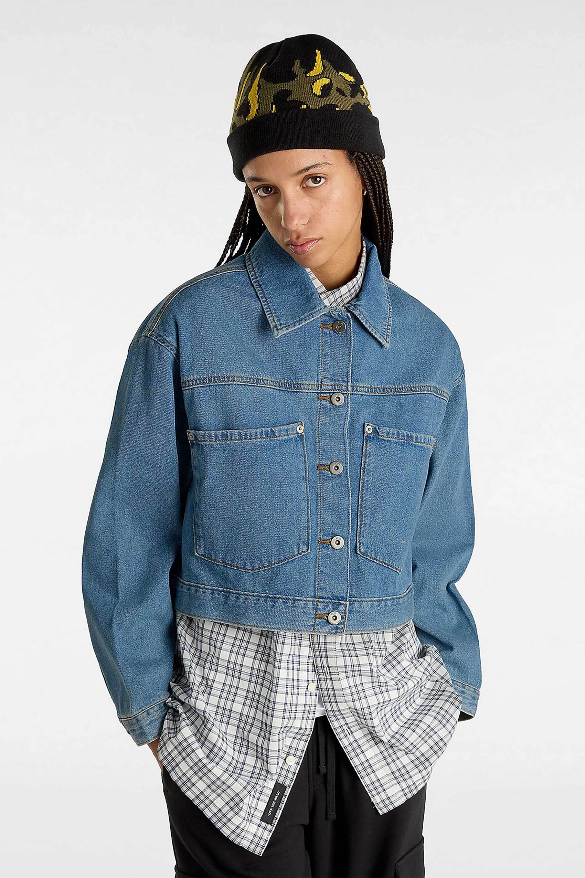 Vans Vans γυναικείο denim jacket cropped - VN000HWF7W61 Denim Blue 2025