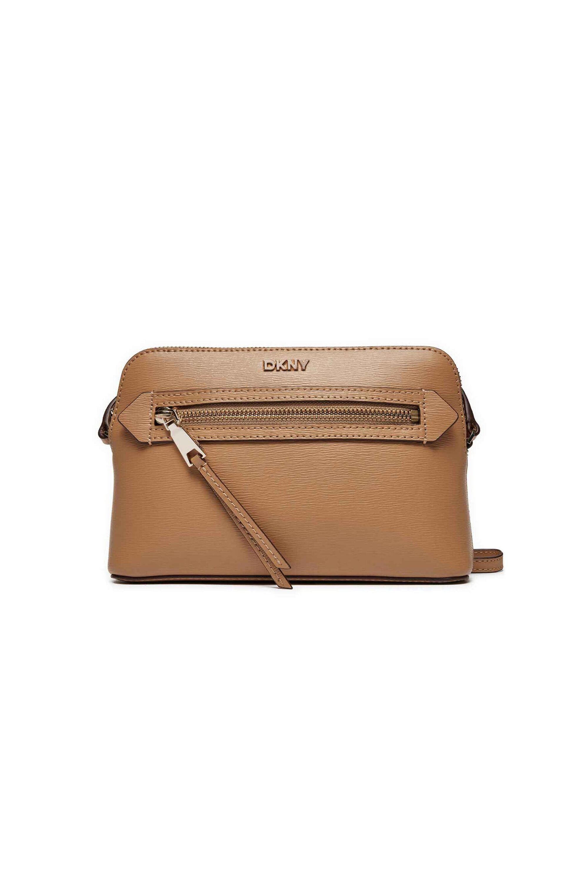  DKNY γυναικεία δερμάτινη τσάντα crossbody με μεταλλικό logo 