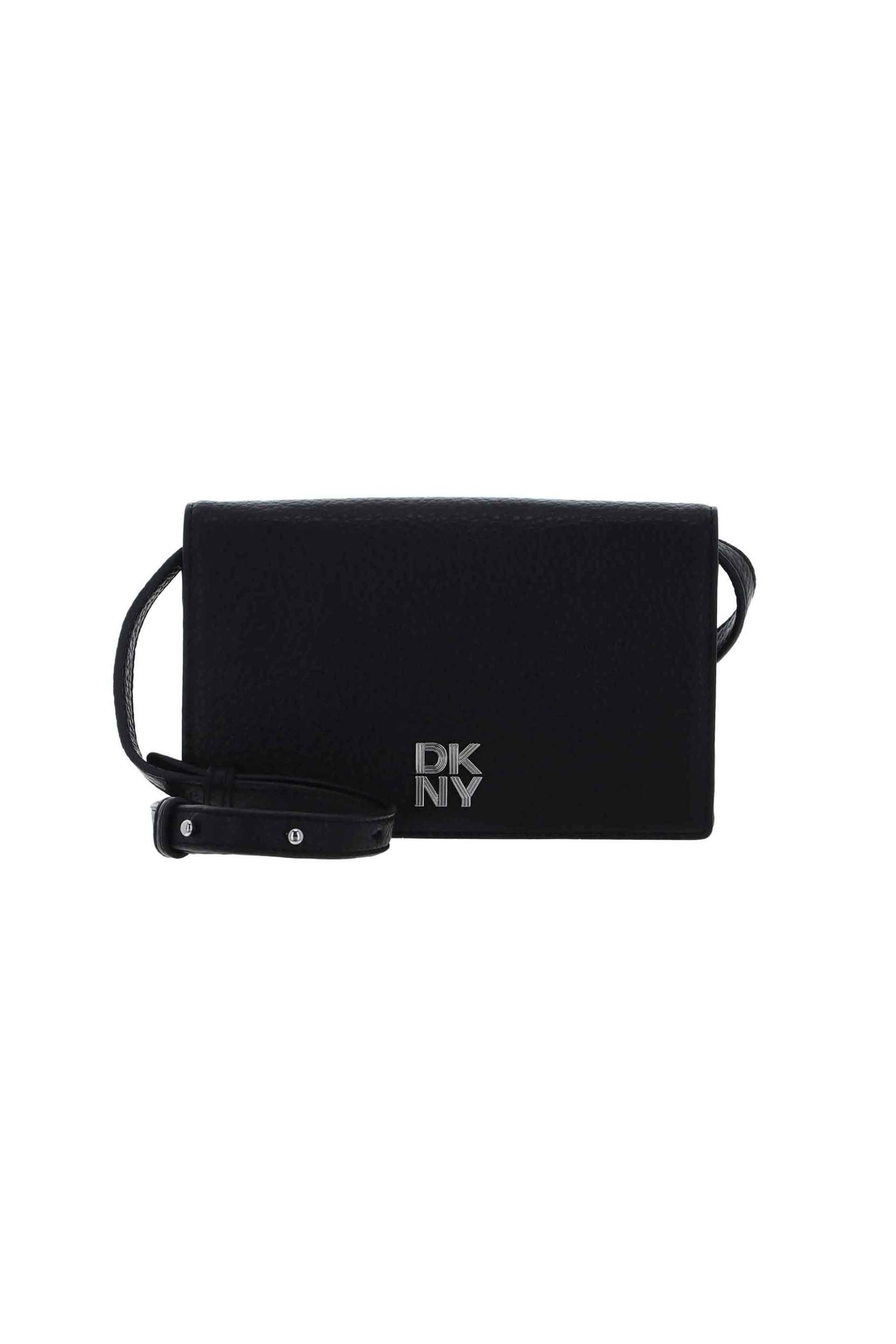 DKNY DKNY γυναικείο τσαντάκι clutch με μεταλλικό λογότυπο "Etta" - R445AH95 Μαύρο