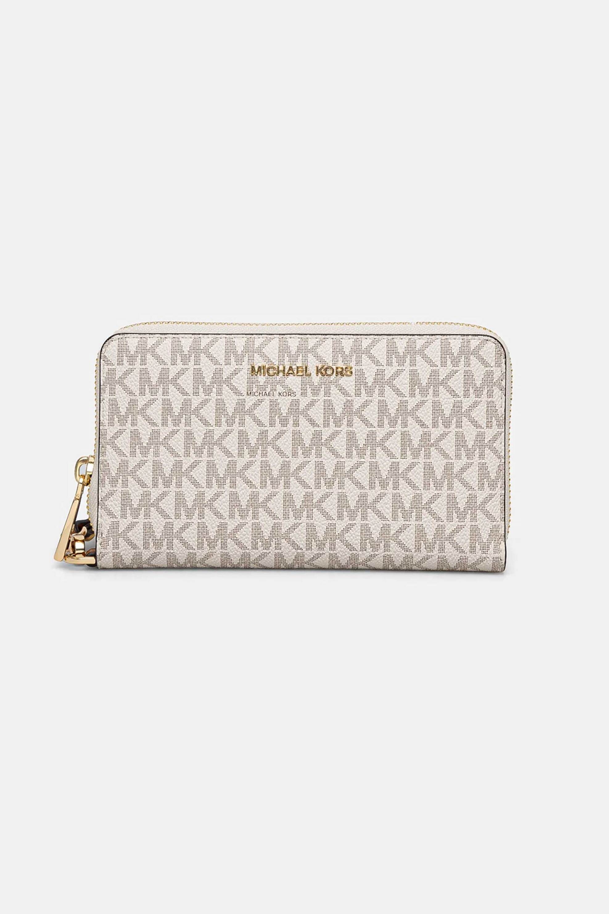  Michael Kors γυναικείο πορτοφόλι με all-over monogram print και μεταλλικό λογότυπο - 32F1GJ6E2B Εκρού 2025