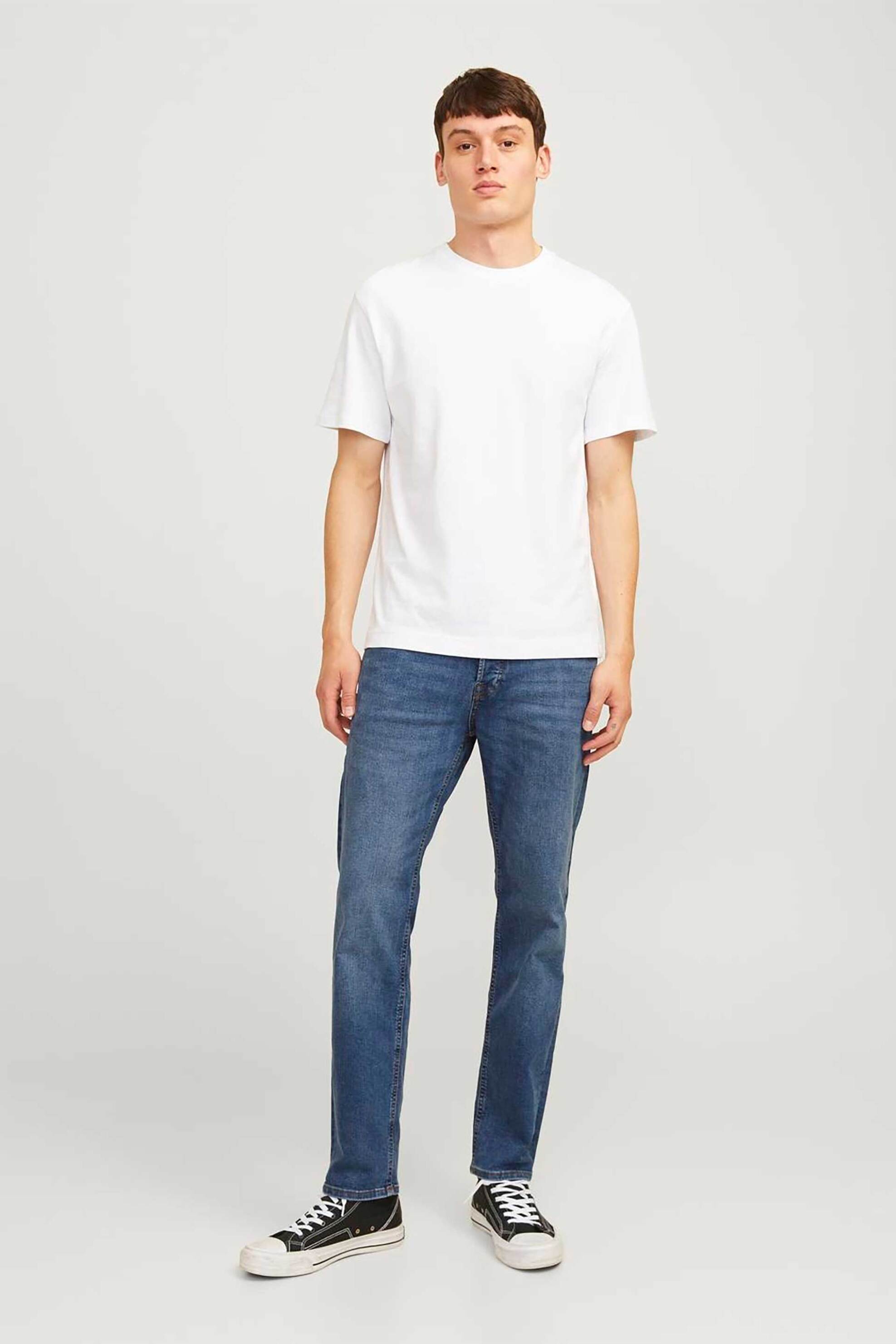 JACK & JONES JACK & JONES ανδρικό τζιν παντελόνι πεντάτσεπο Tapered Fit - 12246914 Denim Blue