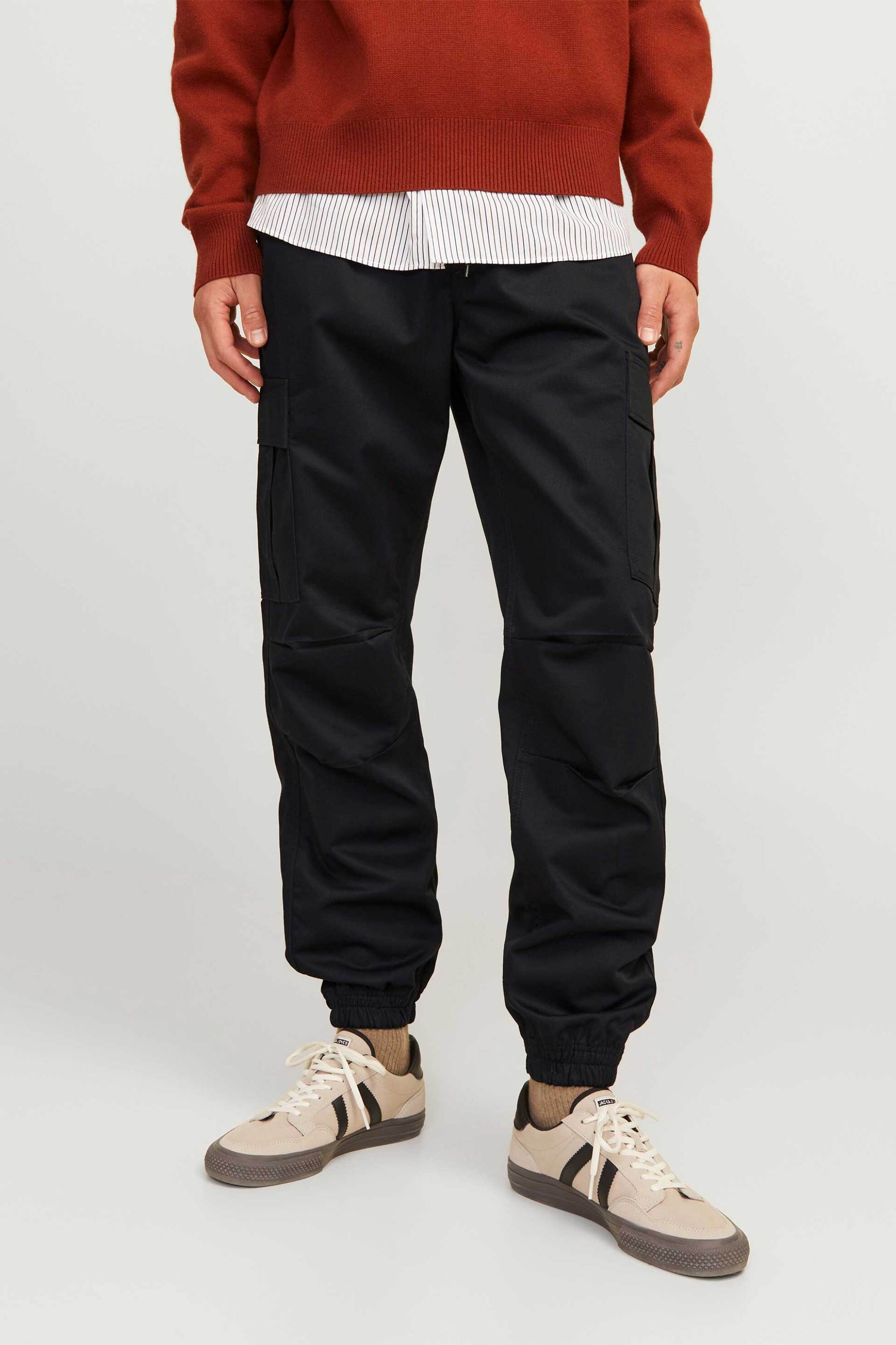 JACK & JONES ανδρικό cargo παντελόνι Relaxed Fit - 12258324 Μαύρο φωτογραφία