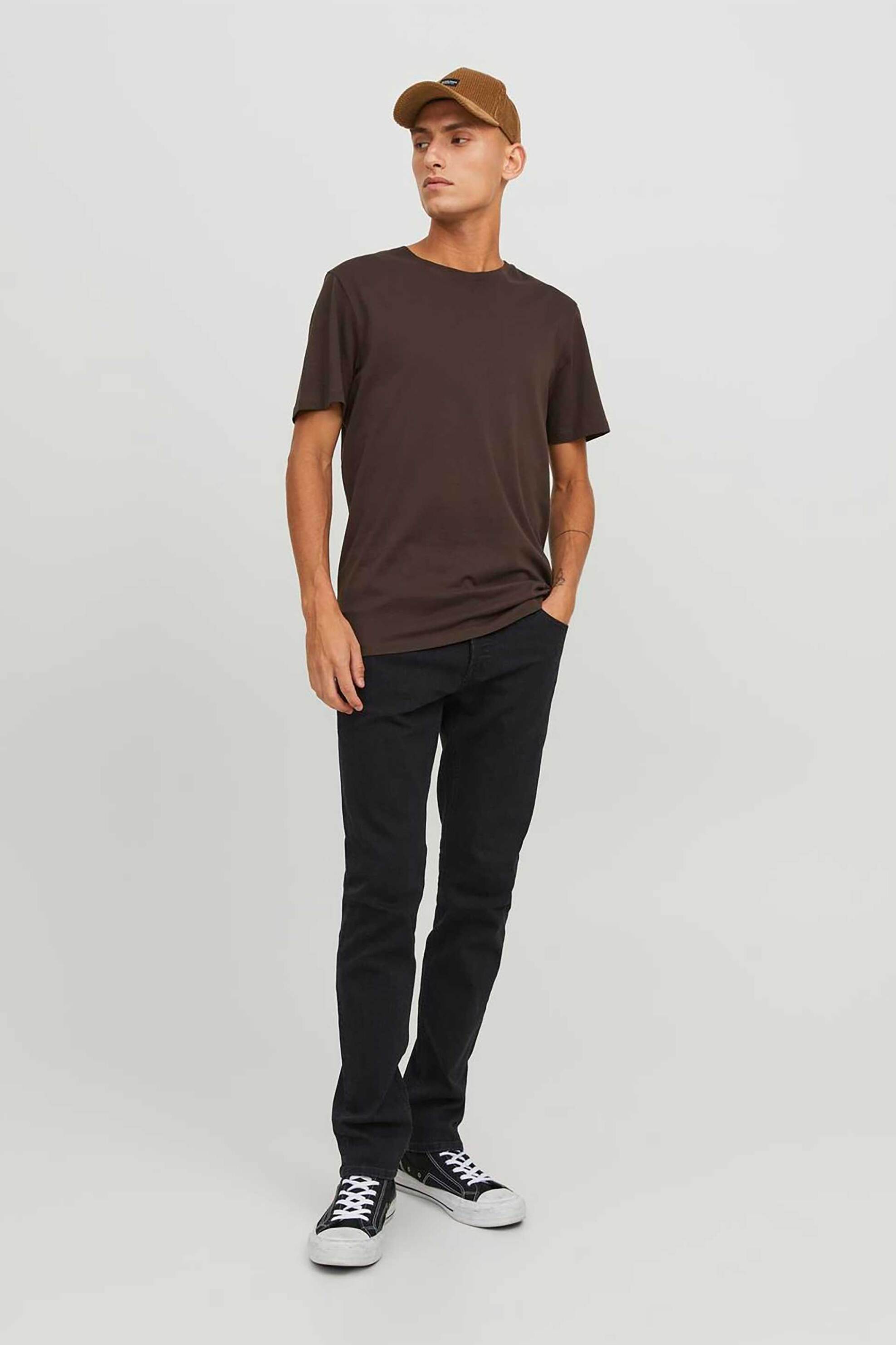 JACK & JONES JACK & JONES ανδρικό τζιν παντελόνι πεντάτσεπο Slim Fit - 12246949 Μαύρο