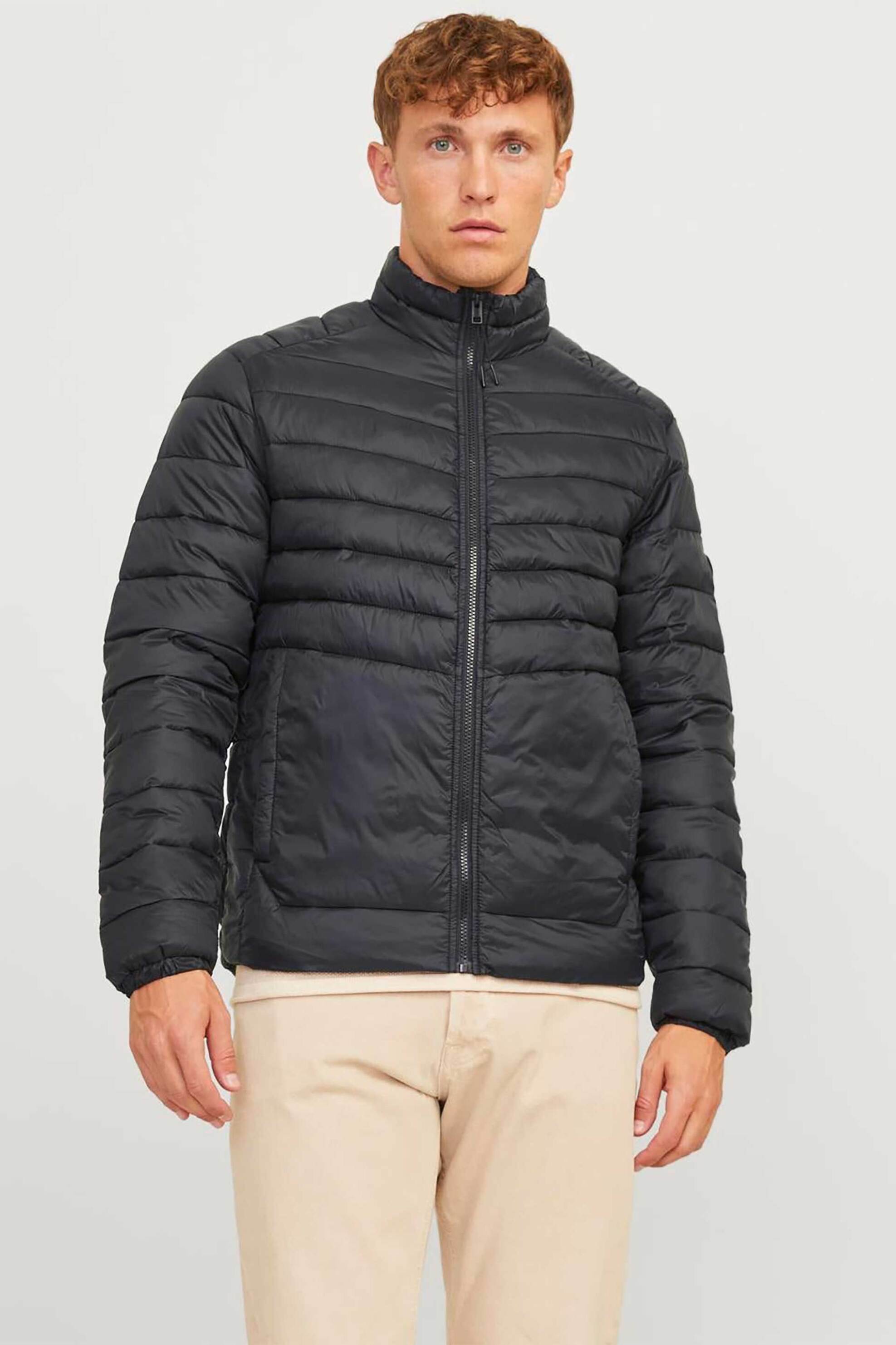 JACK & JONES JACK & JONES ανδρικό puffer μπουφάν με καπιτονέ σχέδιο και ψηλό λαιμό - 12258444 Μαύρο