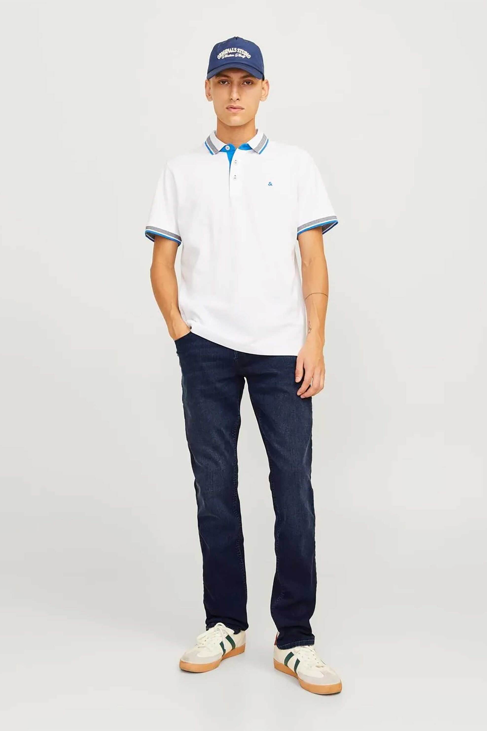 JACK & JONES JACK & JONES ανδρικό τζιν παντελόνι πεντάτσεπο Slim Fit - 12259055 Denim Blue