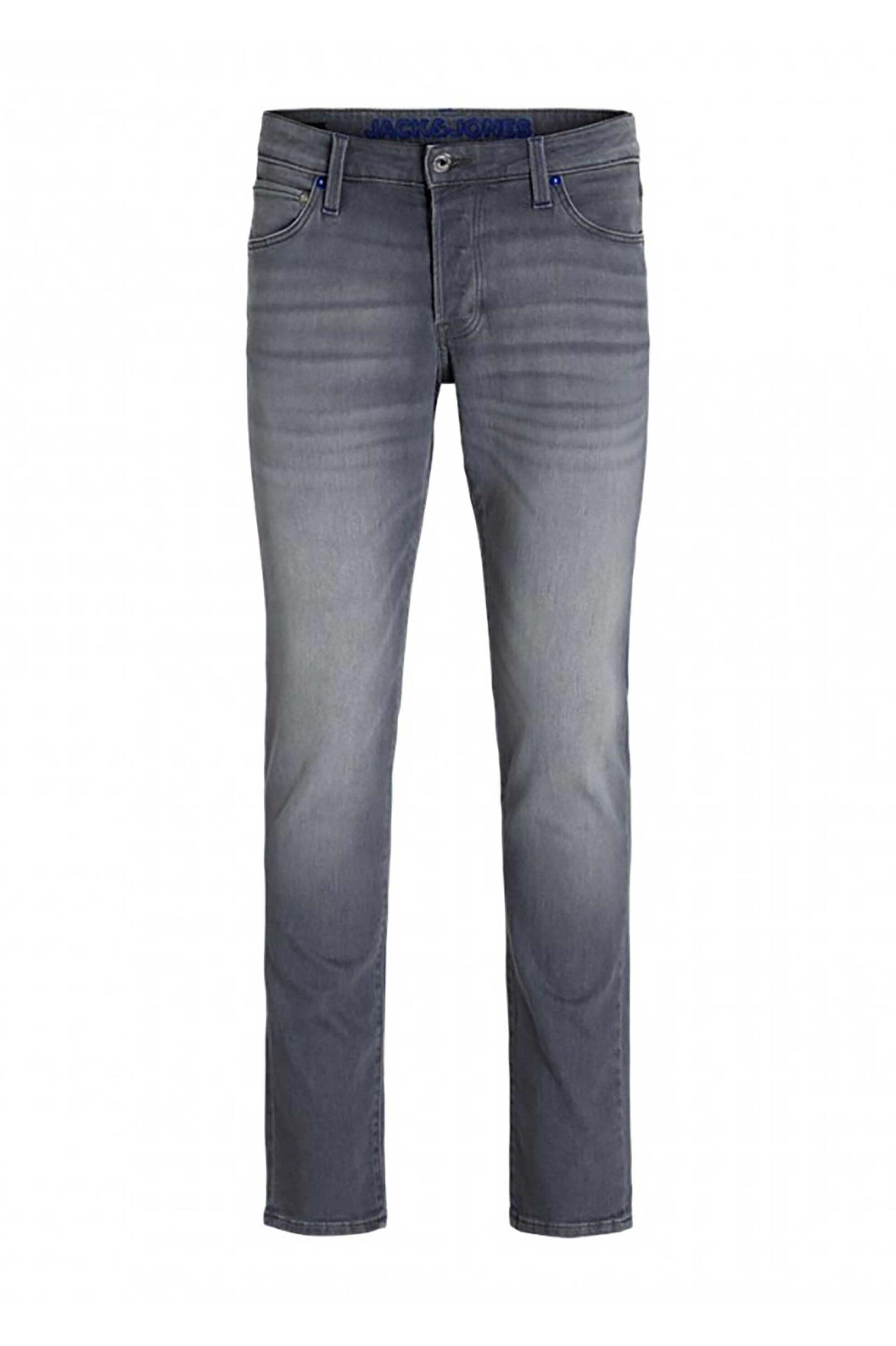 JACK & JONES JACK & JONES ανδρικό τζιν παντελόνι πεντάτσεπο Slim Fit - 12259934 Γκρι