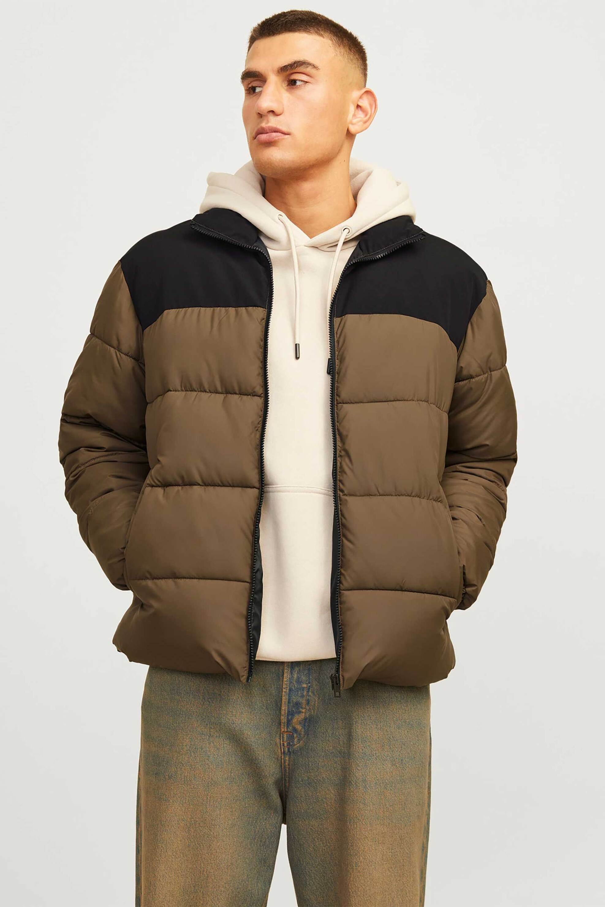 JACK & JONES JACK & JONES ανδρικό μπουφάν με καπιτονέ σχέδιο - 12256859 Καφέ