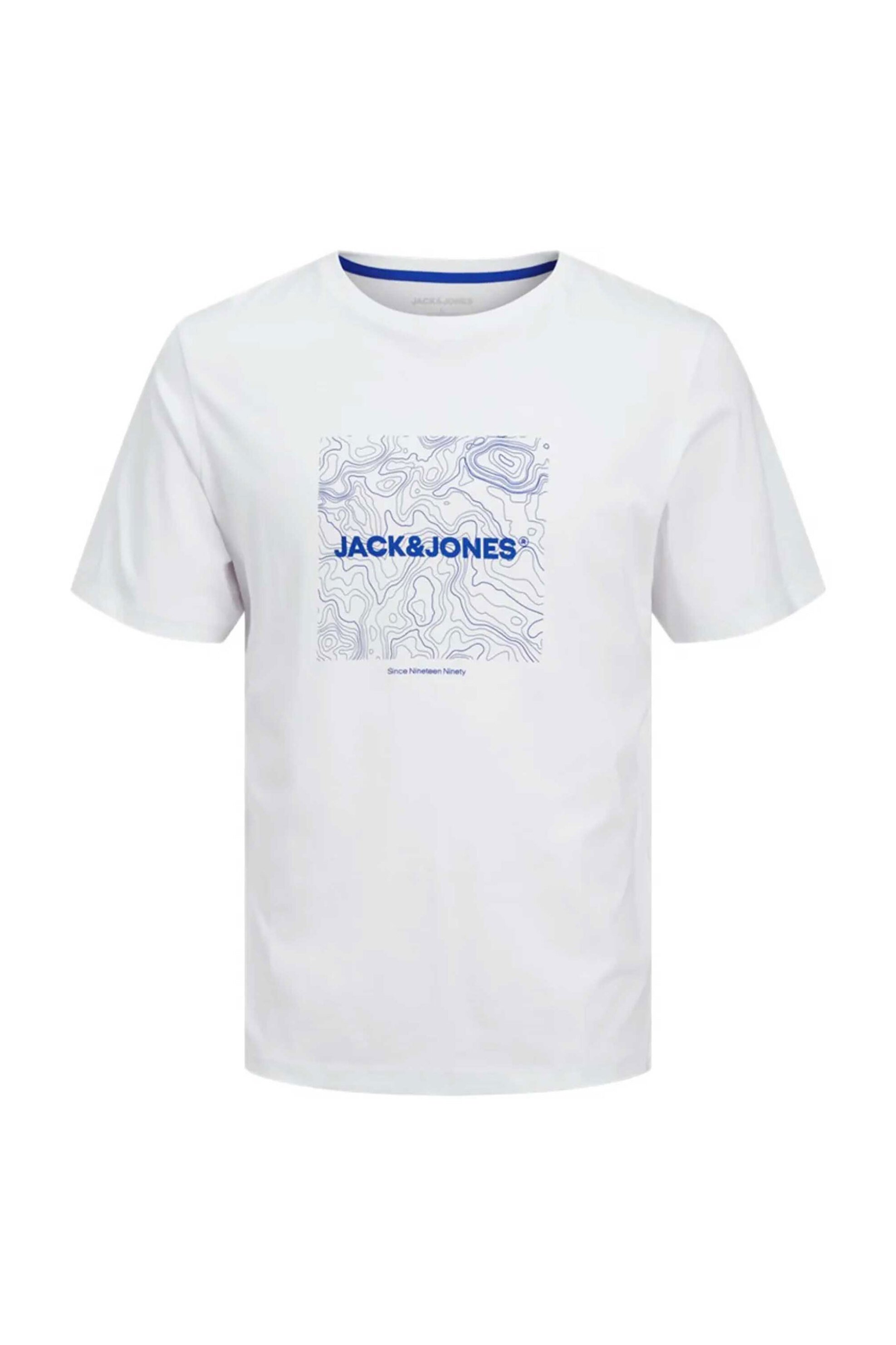 JACK & JONES JACK & JONES ανδρικό T-shirt με graphic logo print Regular Fit - 12256780 Λευκό