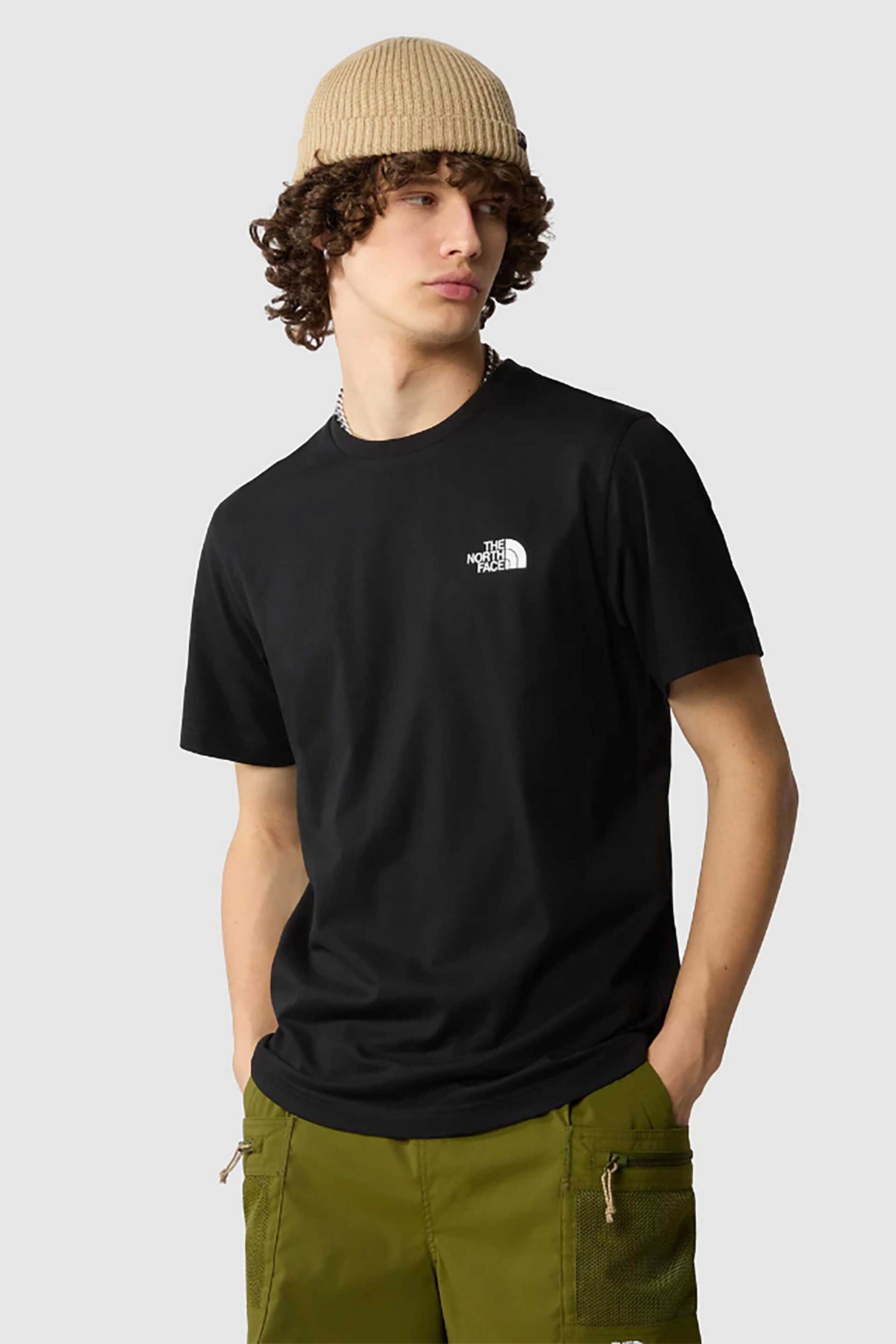 The North Face ανδρικό T-shirt μονόχρωμο με logo prints και logo loop label "Simple Dome" - NF0A87NGJK31 Μαύρο φωτογραφία