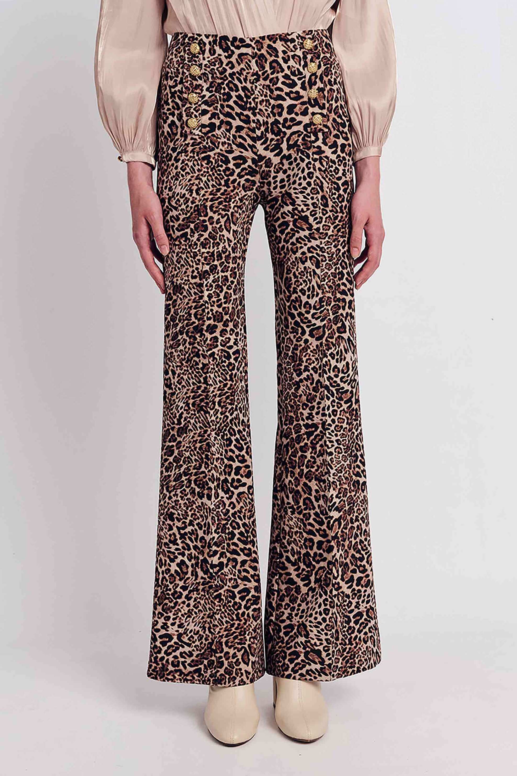  Forel γυναικείo παντελόνι flare animal print - 079.20.01.005 Καφέ 2025