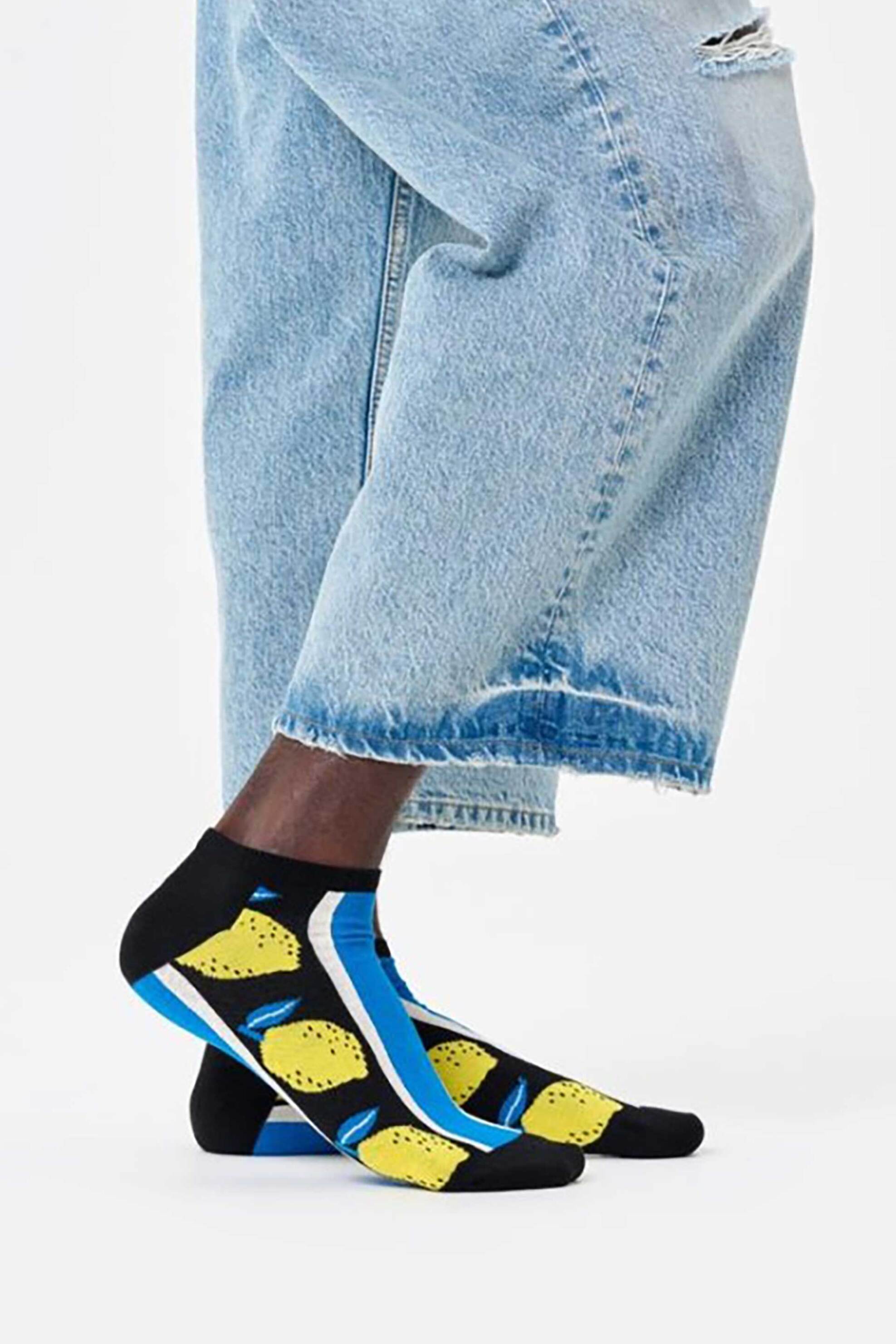 Happy Socks unisex κάλτσες "Lemon Low" - P002630 Μαύρο φωτογραφία