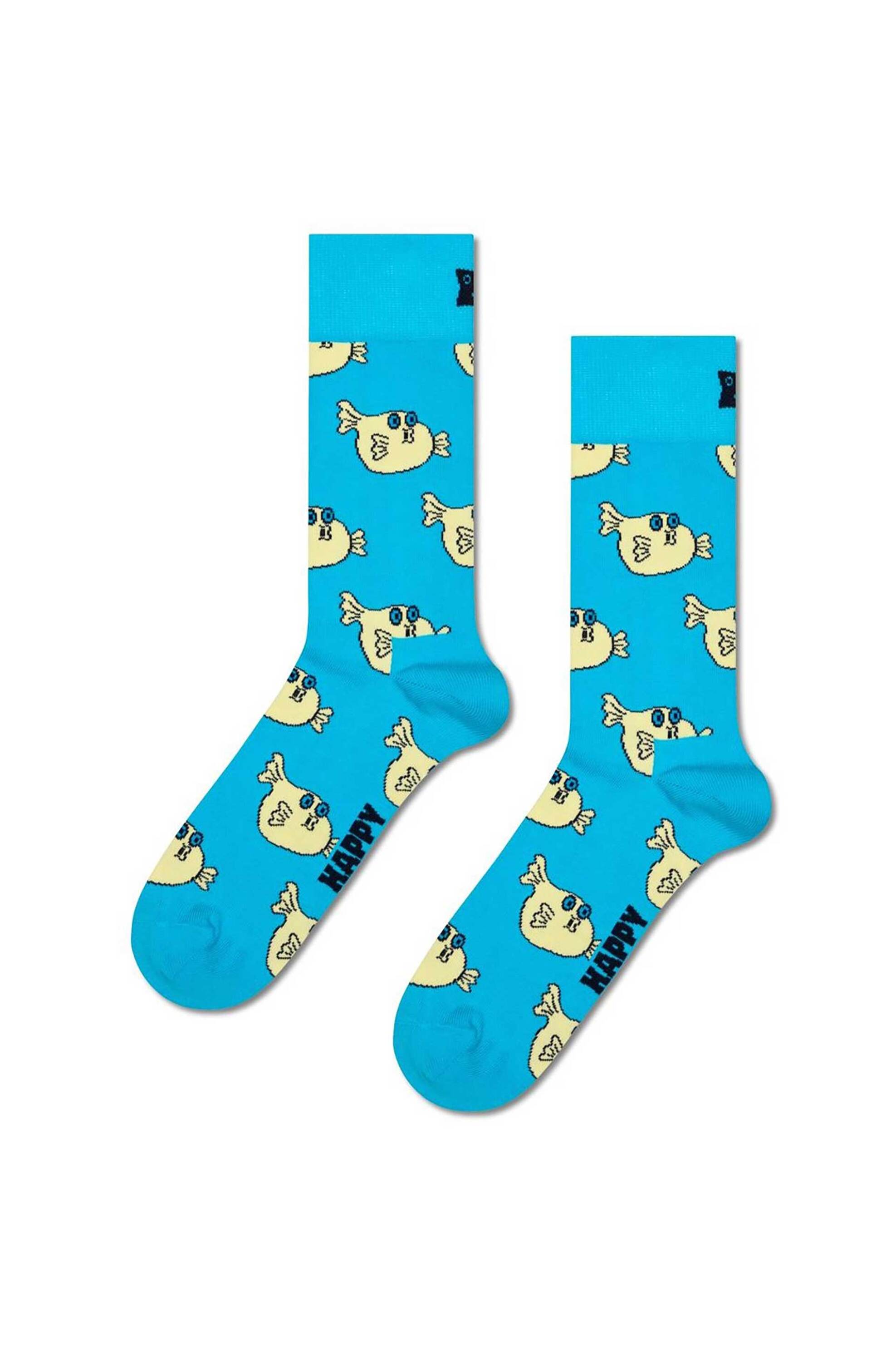 Happy Socks unisex κάλτσες "Blowfish" - P002581 Γαλάζιο φωτογραφία