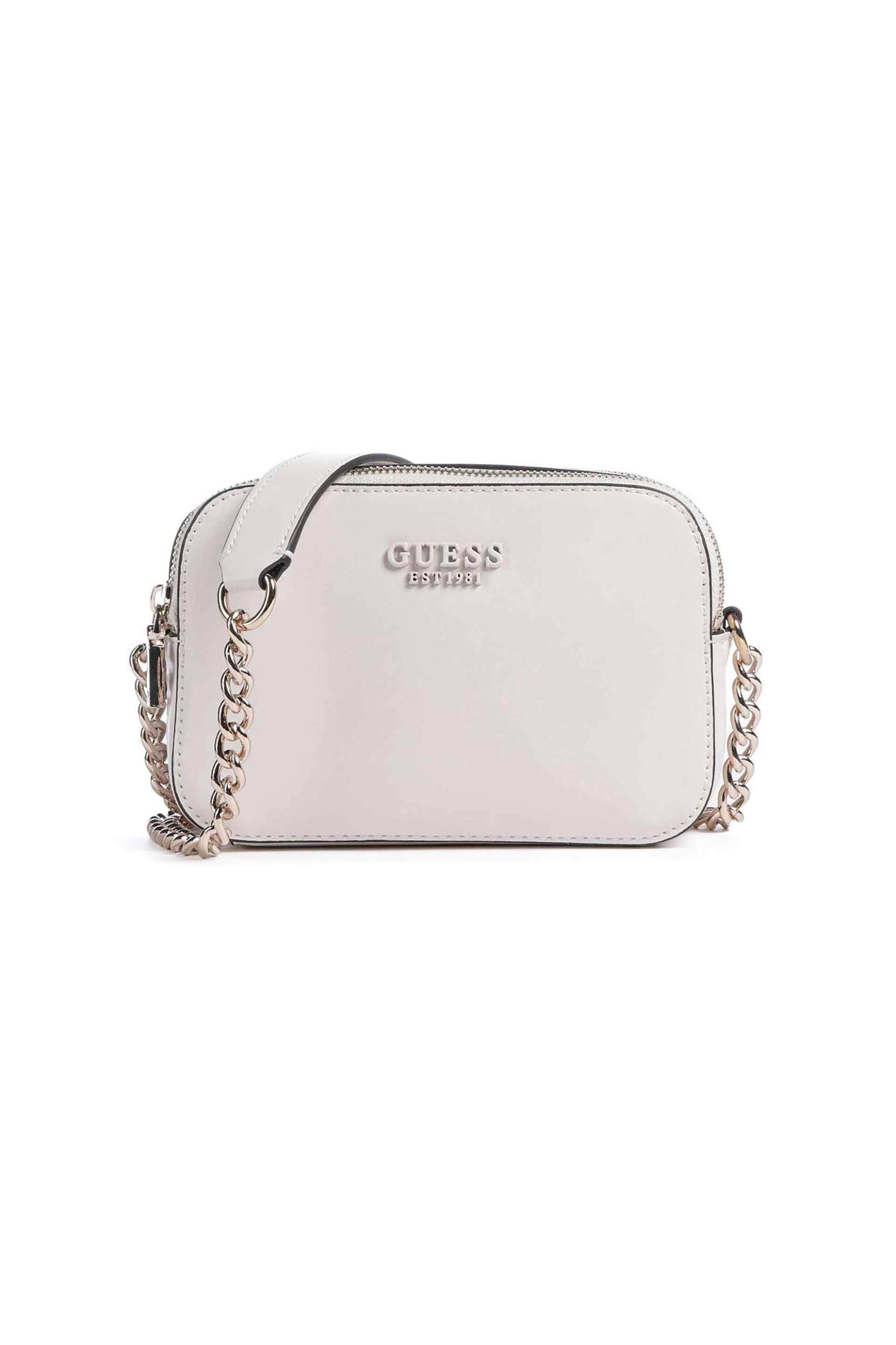 Guess Guess γυναικεία mini τσάντα crossbody μoνόχρωμη με μεταλλικό λογότυπο 