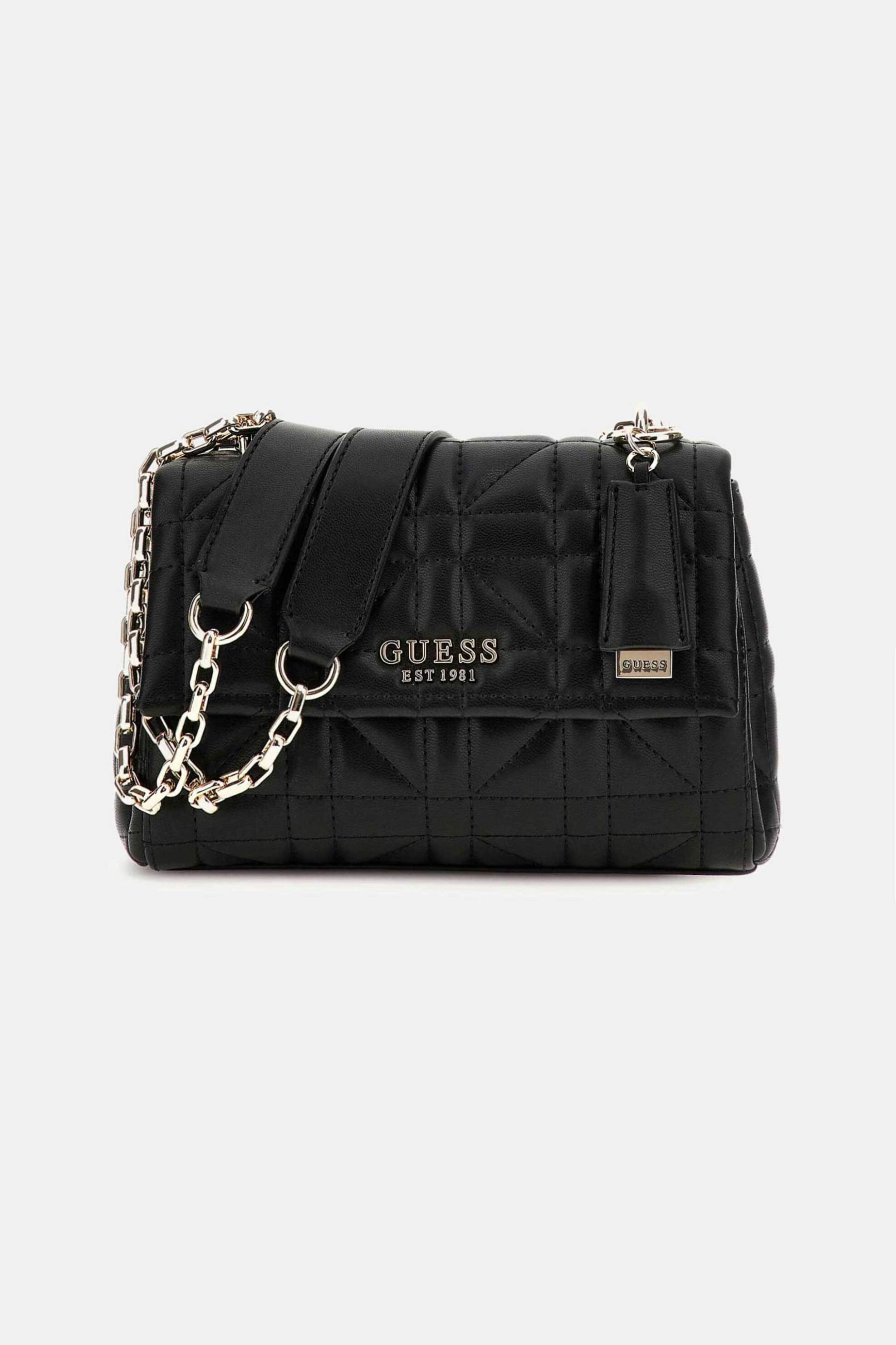 Guess Guess γυναικεία τσάντα crossbody καπιτονέ με ανάφλυφο λογότυπο 