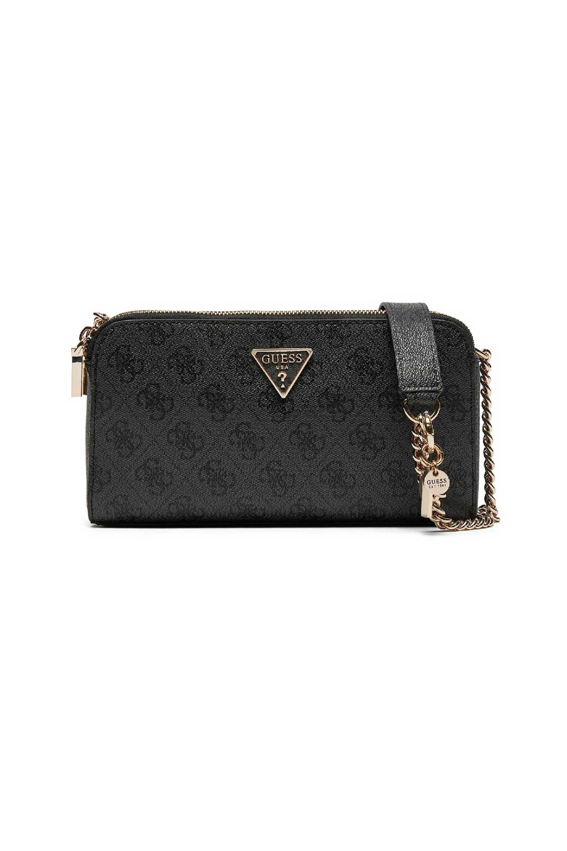 Guess Guess γυναικεία τσάντα crossbody με all-over monogram print και μεταλλικό λογότυπο 