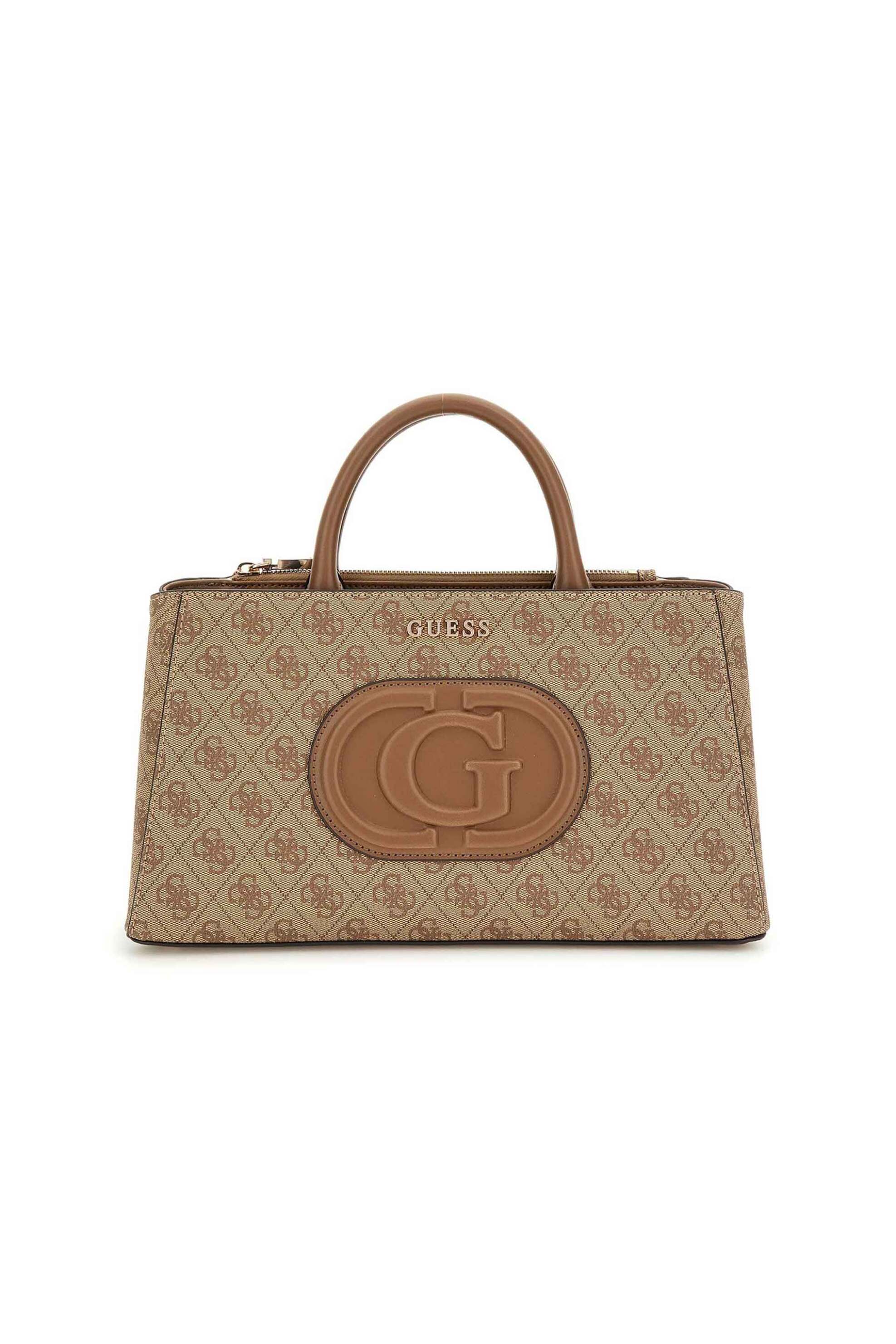 Guess Guess γυναικεία τσάντα χειρός με all-over logo print και ανάγλυφο μονόγραμμα 