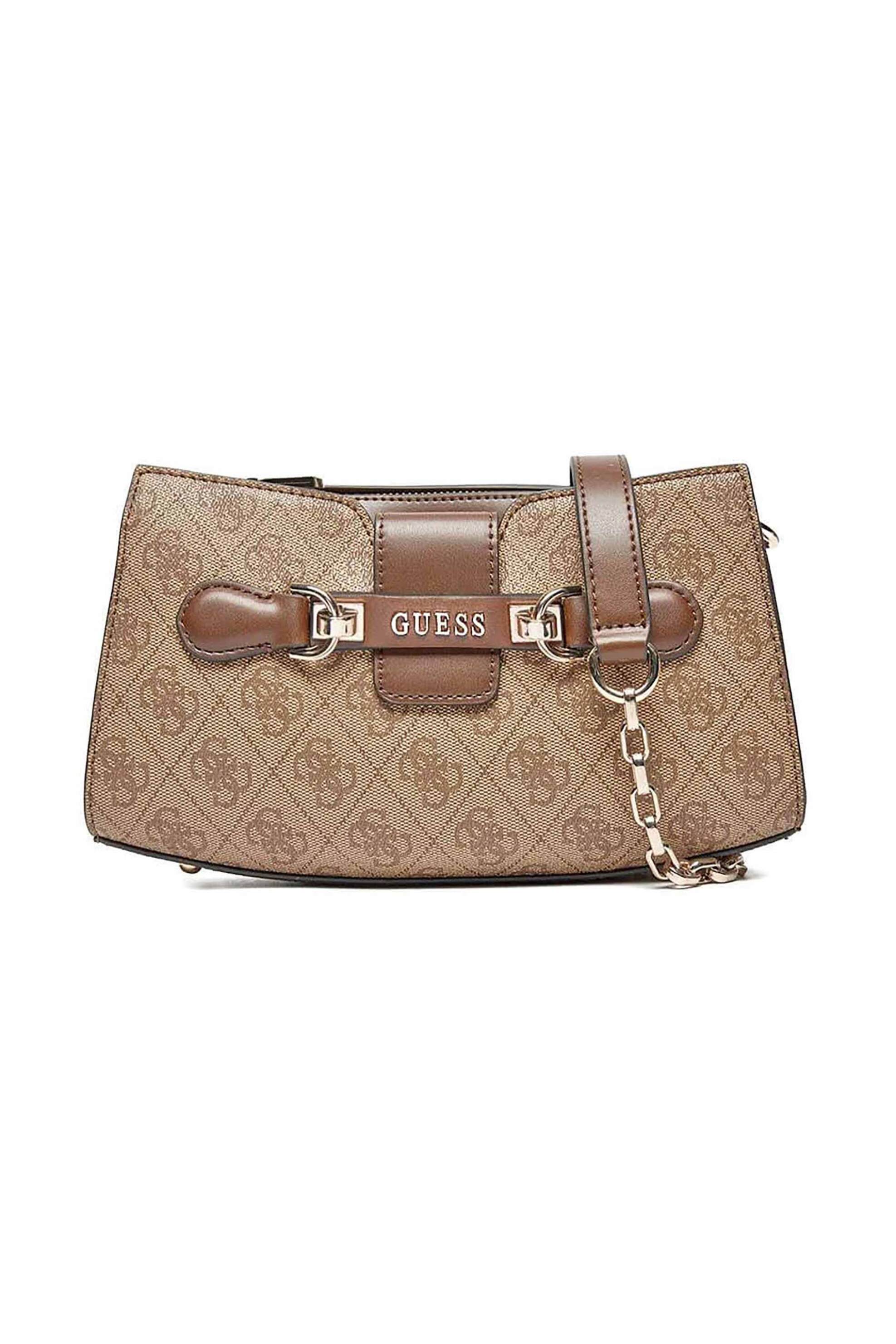 Guess Guess γυναικεία τσάντα crossbody με all-over logo print και μεταλλικό λογότυπο 