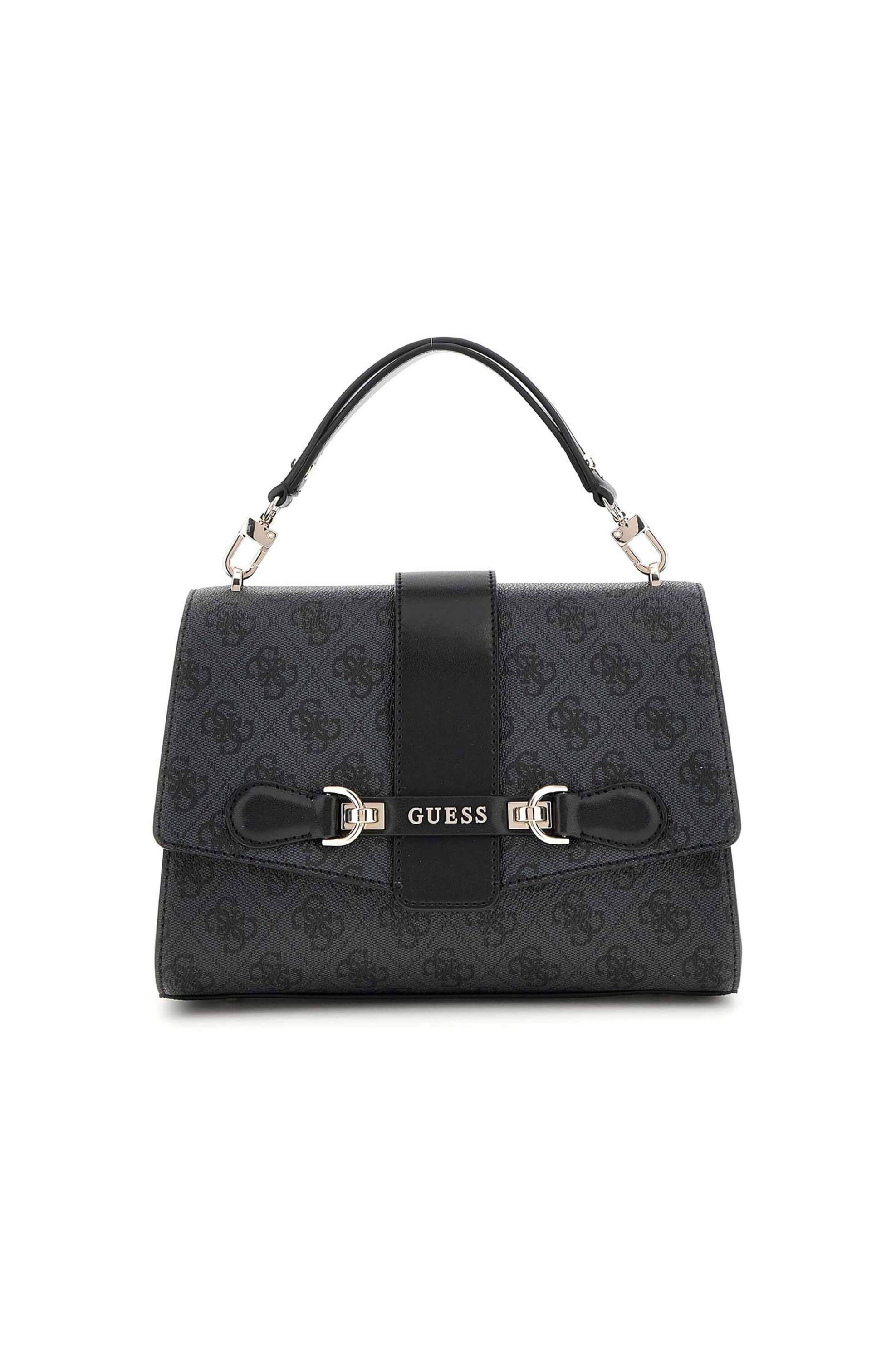 Guess Guess γυναικεία τσάντα χειρός με all-over logo print και μεταλλικό λογότυπο 