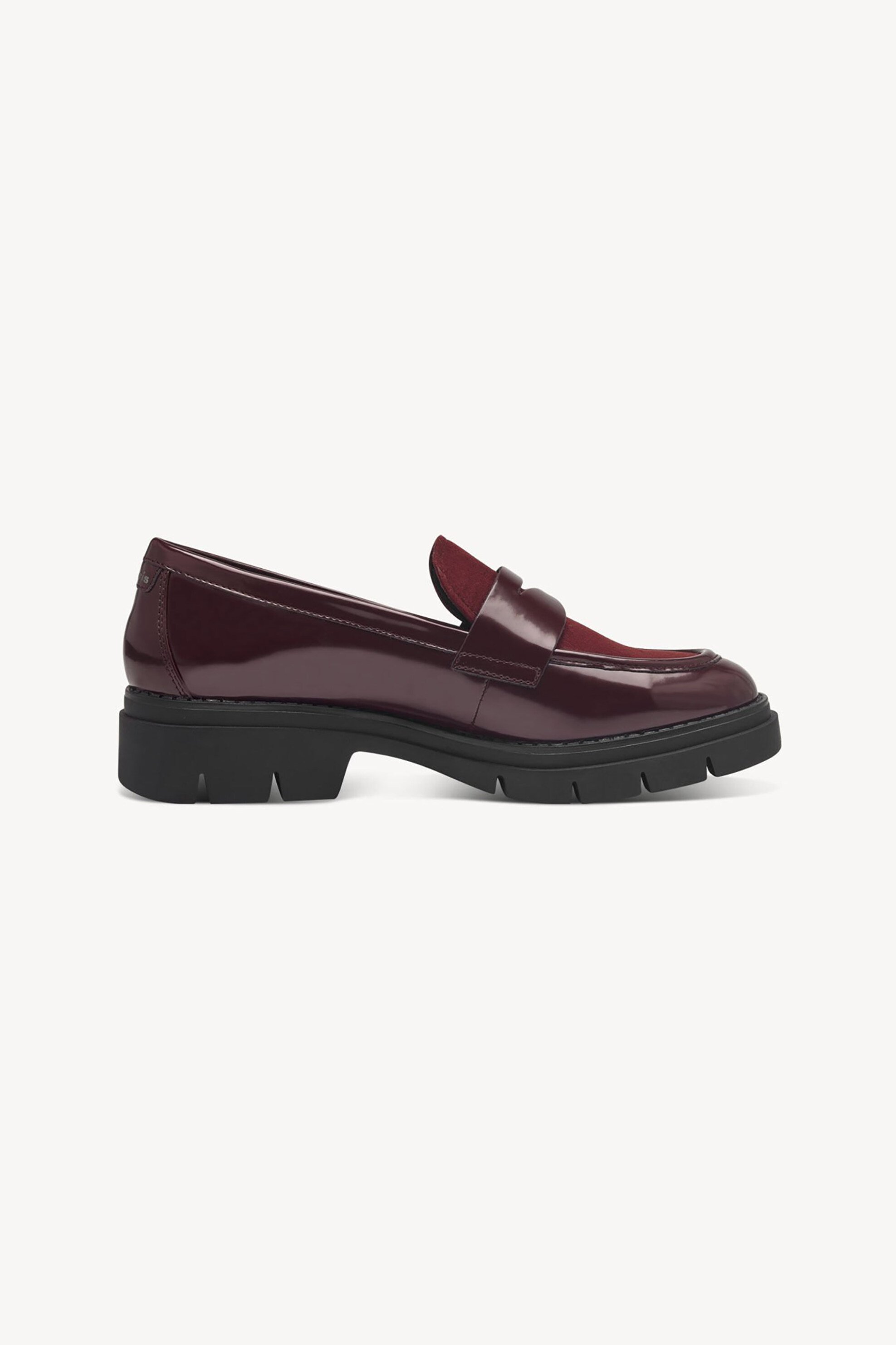  Tamaris γυναικεία loafers μονόχρωμα με διαφορετικό υλικό στο πάνω μέρος - 1-24313-42 Μπορντό 2025