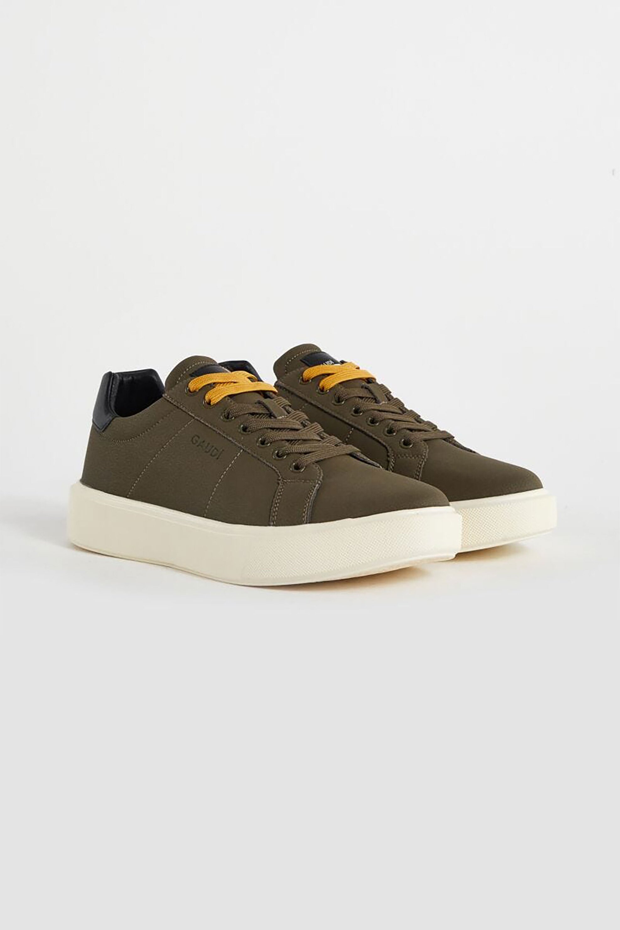 Gaudi ανδρικά nubuck sneakers με λογότυπο - V42-64161 Χακί φωτογραφία