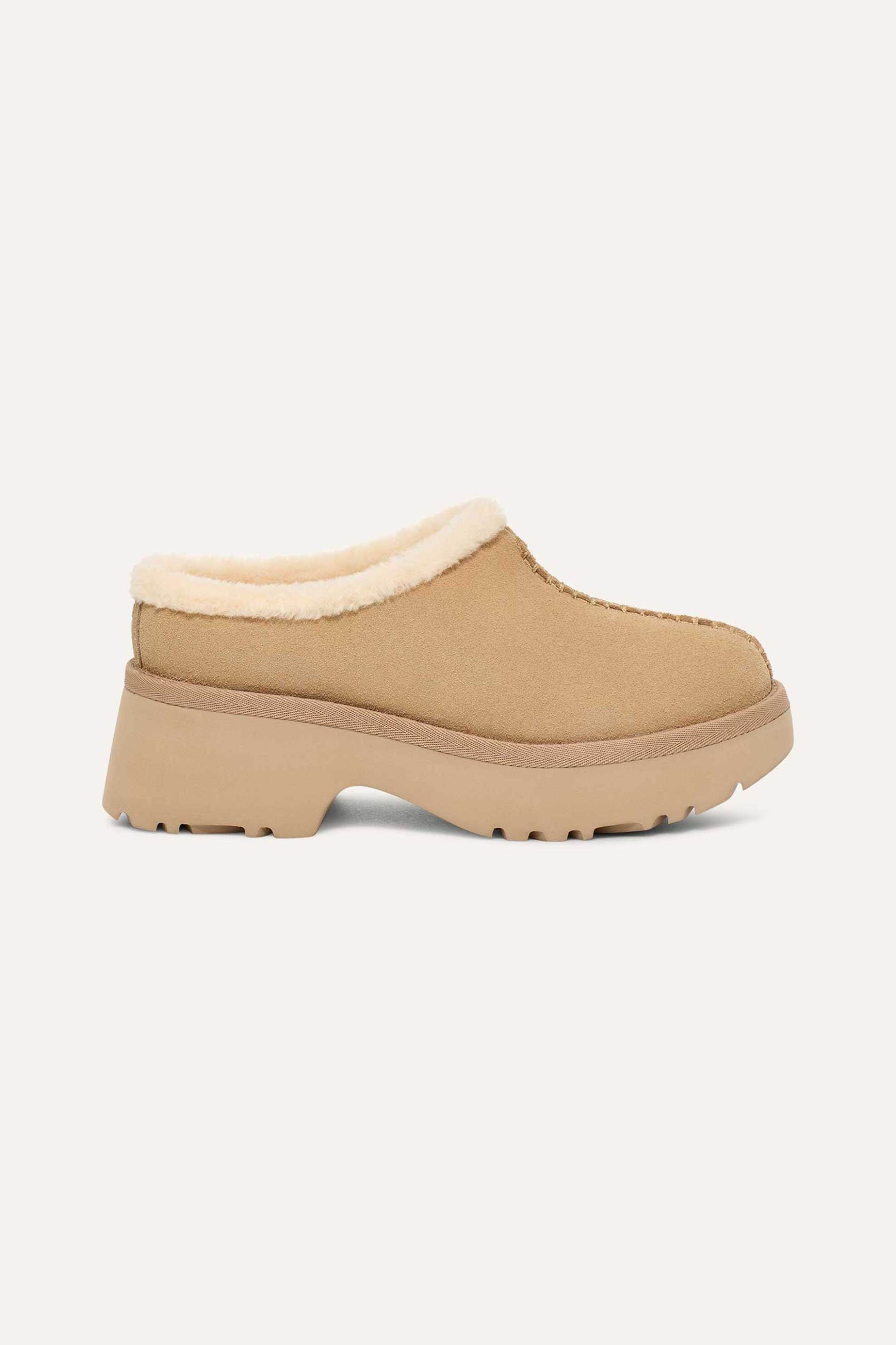  Ugg γυναικεία suede slip on παπούτσια με τακούνι 