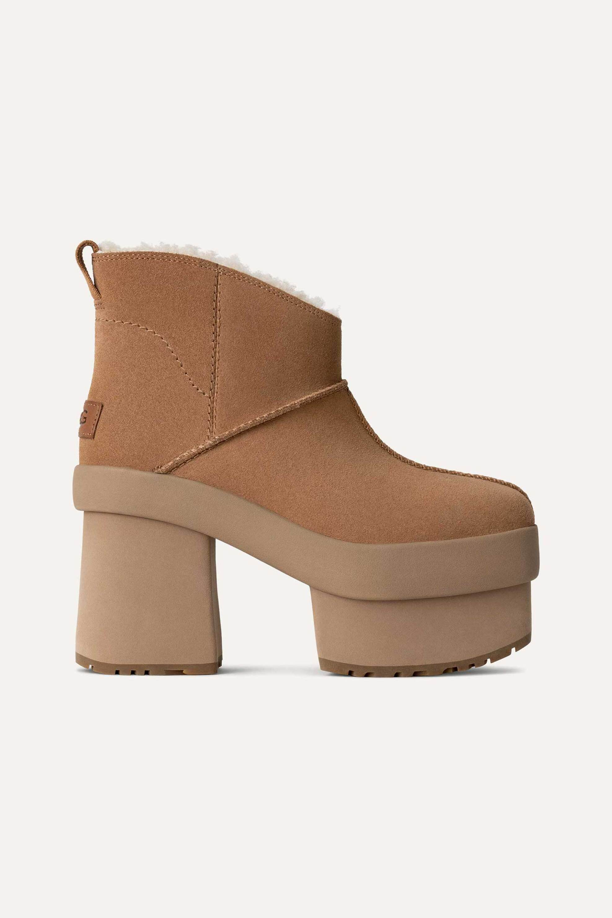  Ugg γυναικεία suede μποτάκια με τακούνι 