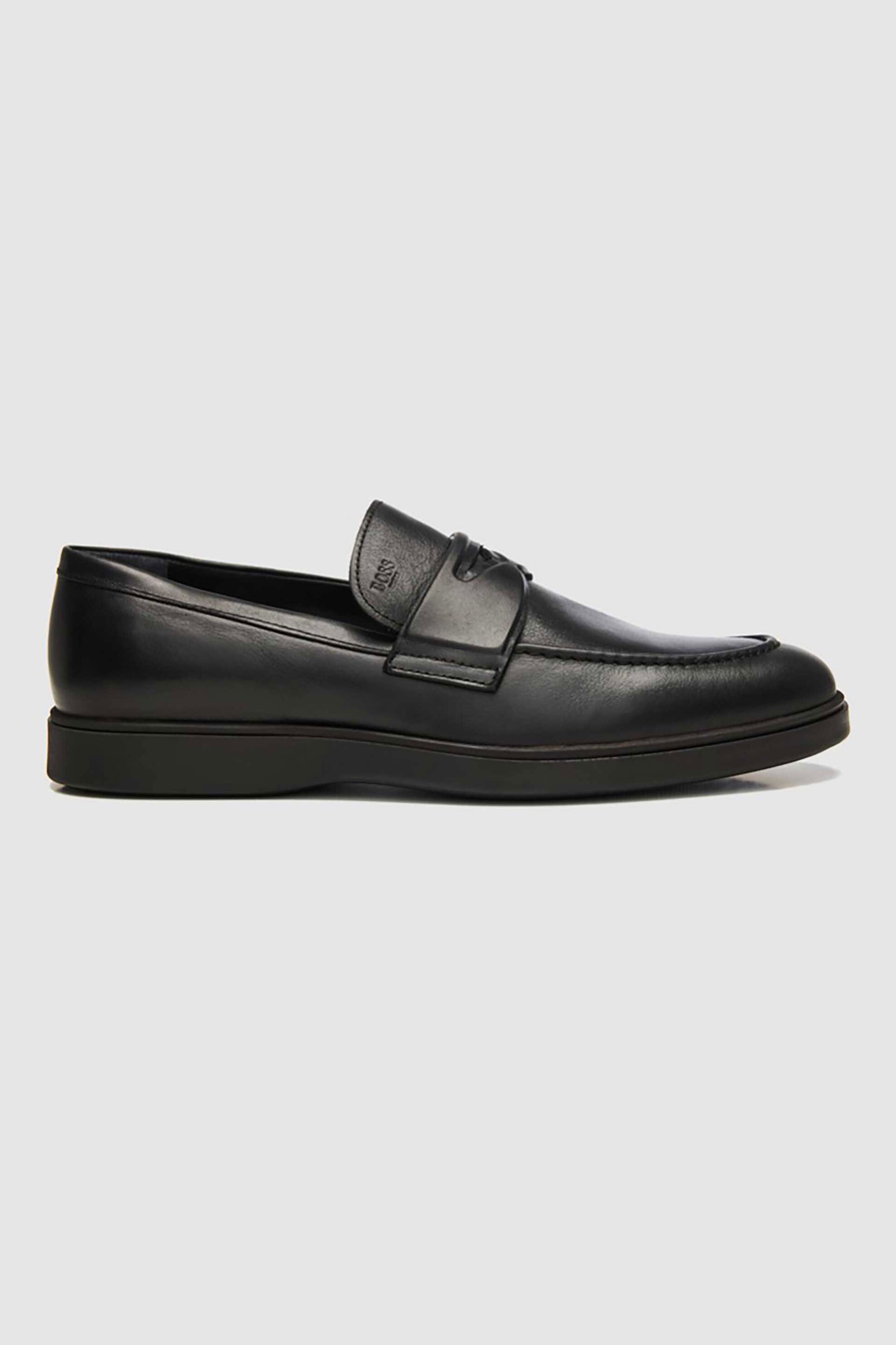 BOSS SHOES Boss Shoes ανδρικά δερμάτινα loafers - A7537 Μαύρο