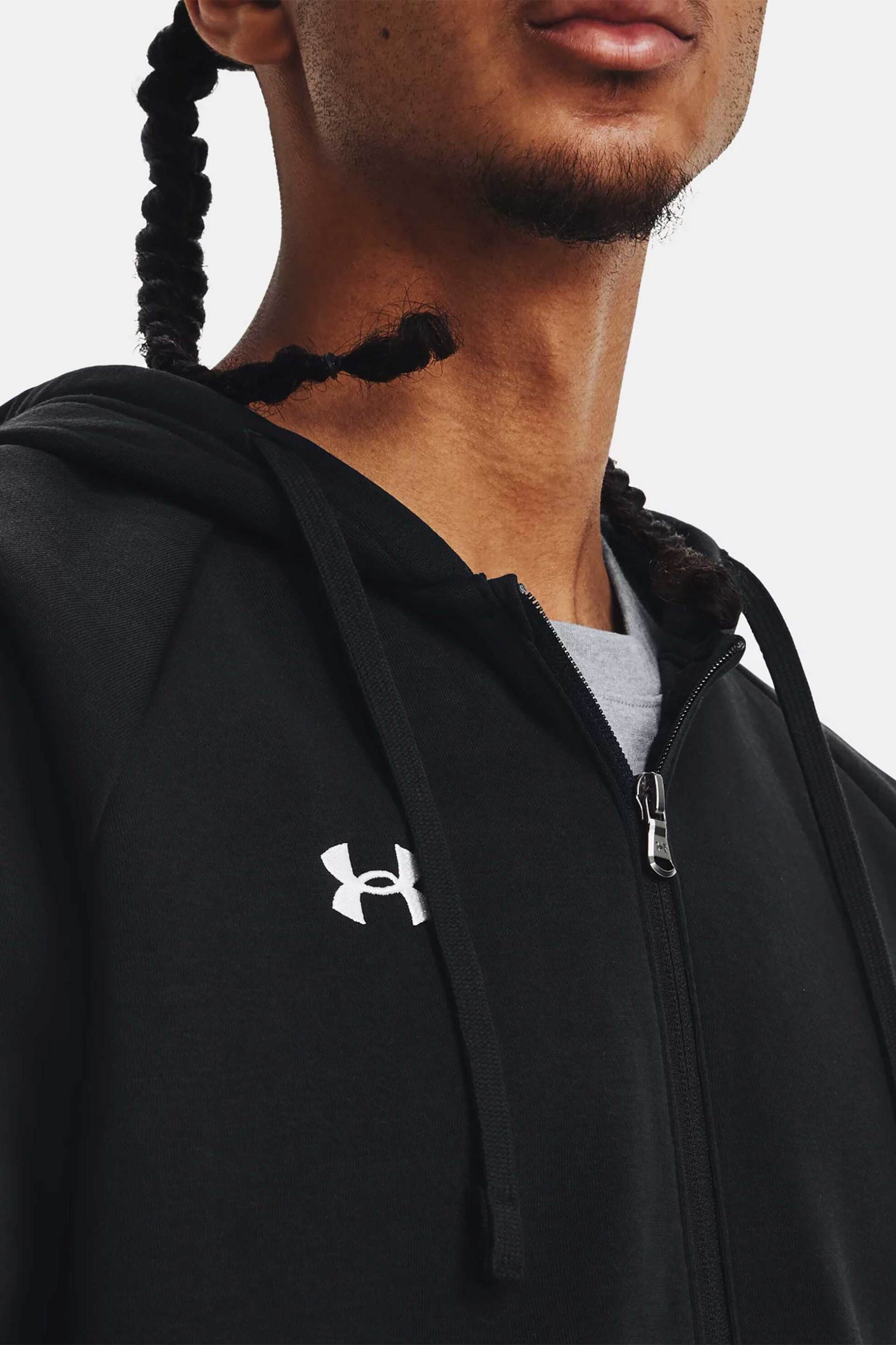 Under Armour ανδρική ζακέτα φούτερ με κουκούλα και κεντημένο logo Loose Fit - 1379767 Μαύρο φωτογραφία