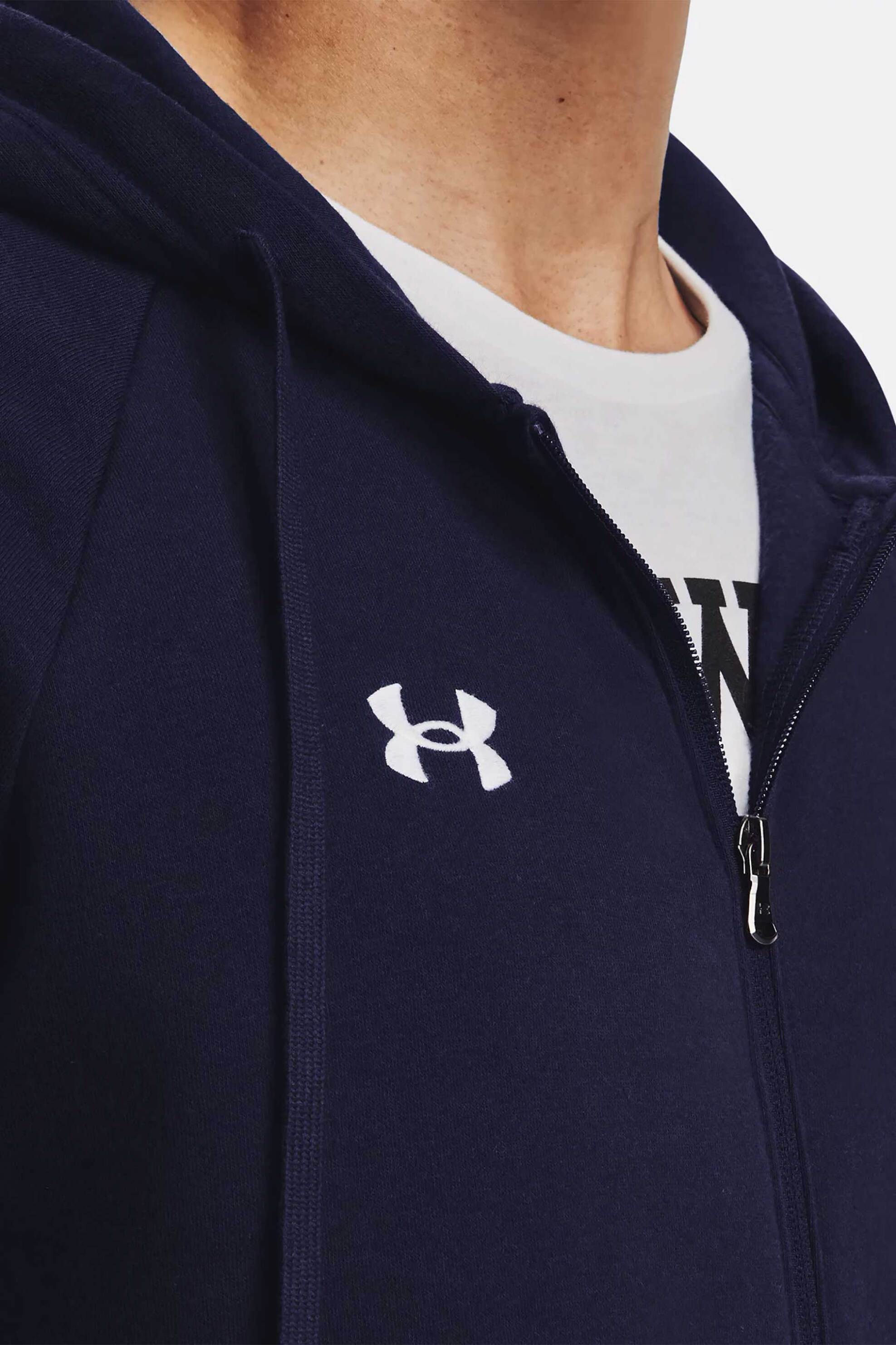 Under Armour ανδρική ζακέτα φούτερ με κουκούλα και κεντημένο logo Loose Fit - 1379767 Μπλε Σκούρο φωτογραφία