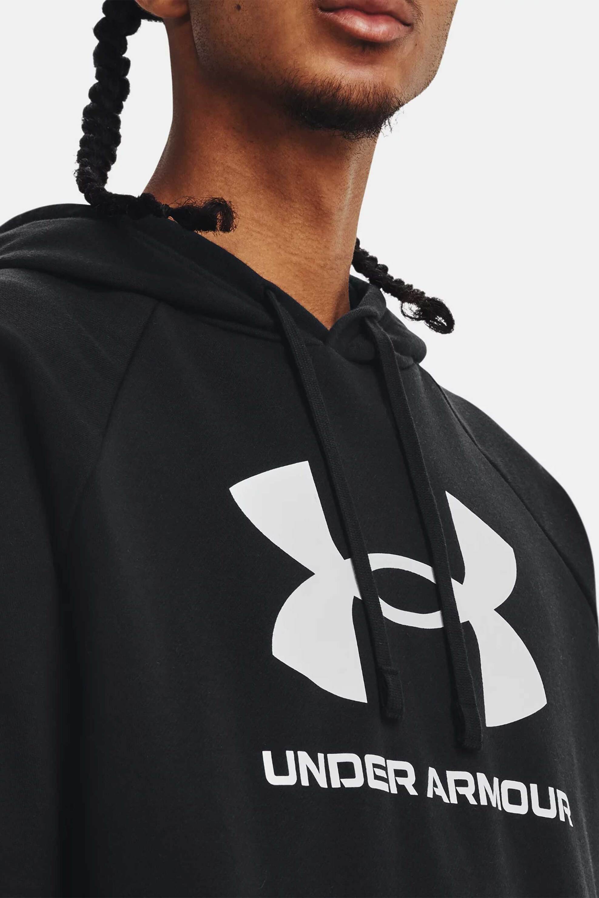 Under Armour ανδρική μπλούζα φούτερ με logo print και κουκούλα Loose Fit - 1379758 Μαύρο φωτογραφία