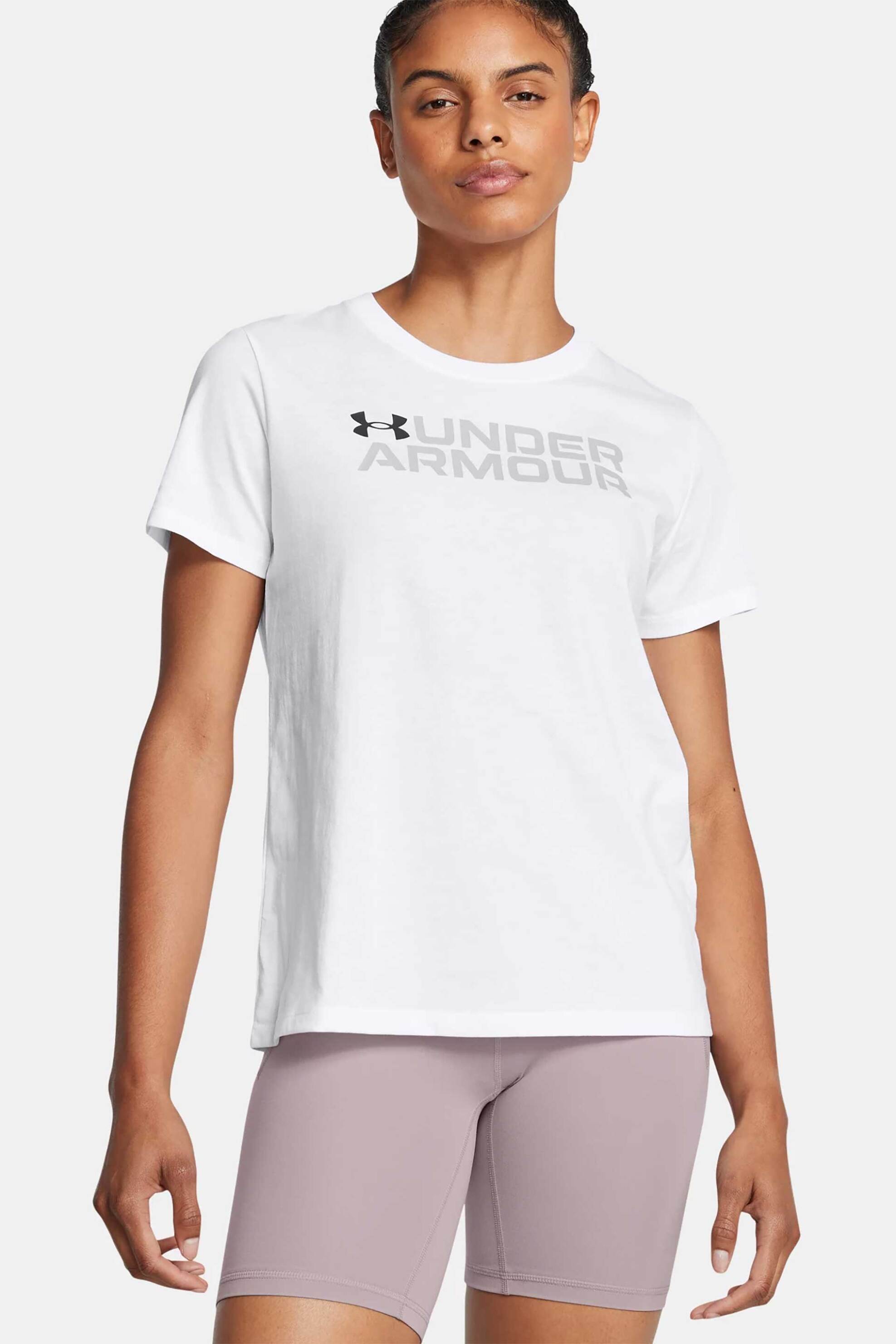  Under Armour γυναικείο T-shirt με logo print Loose Fit - 1386847 Λευκό 2025