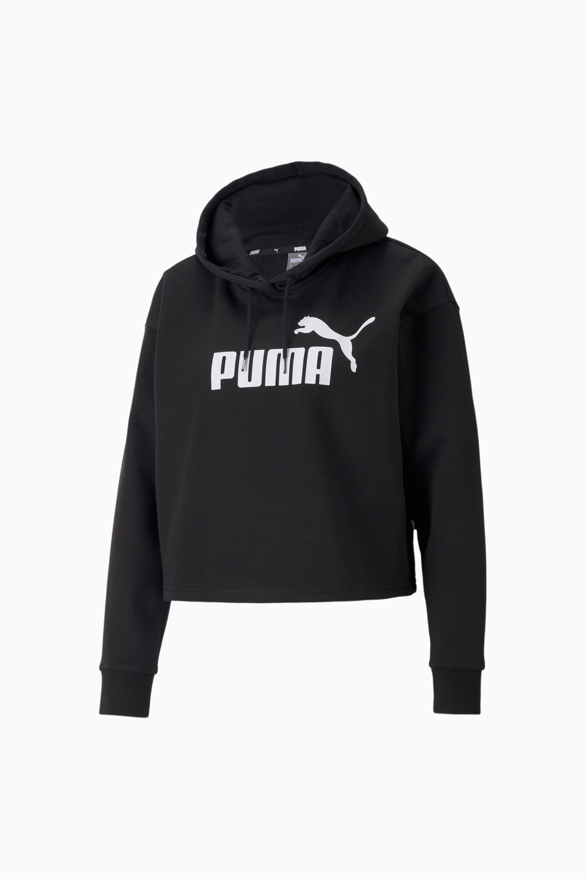  Puma γυναικεία μπλούζα φούτερ cropped με κουκούλα και λογότυπο Relaxed Fit - 586869 Μαύρο 2025