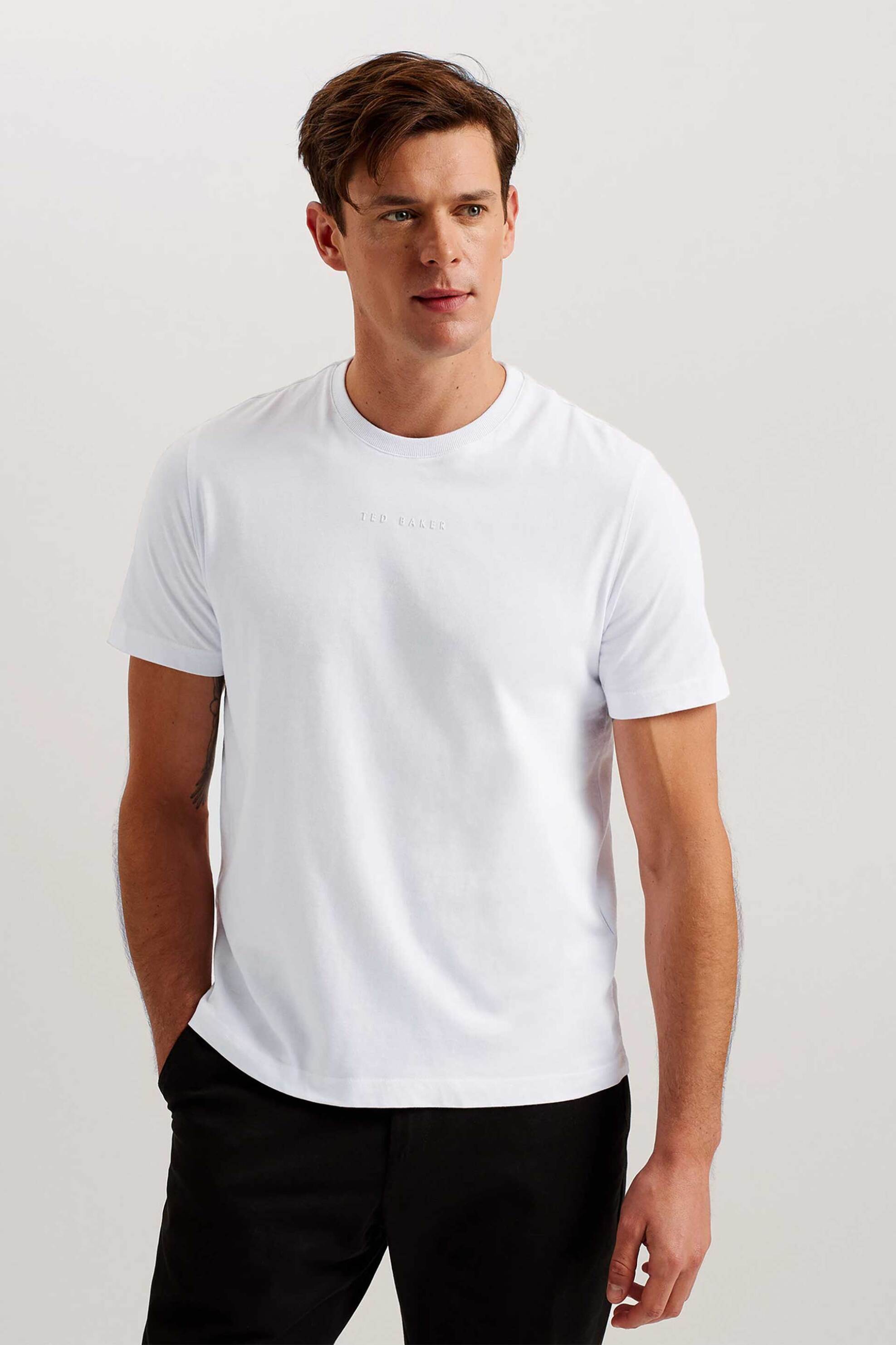 TED BAKER Ted Baker ανδρικό T-shirt μονόχρωμο "Wiskin" - 276320 Λευκό