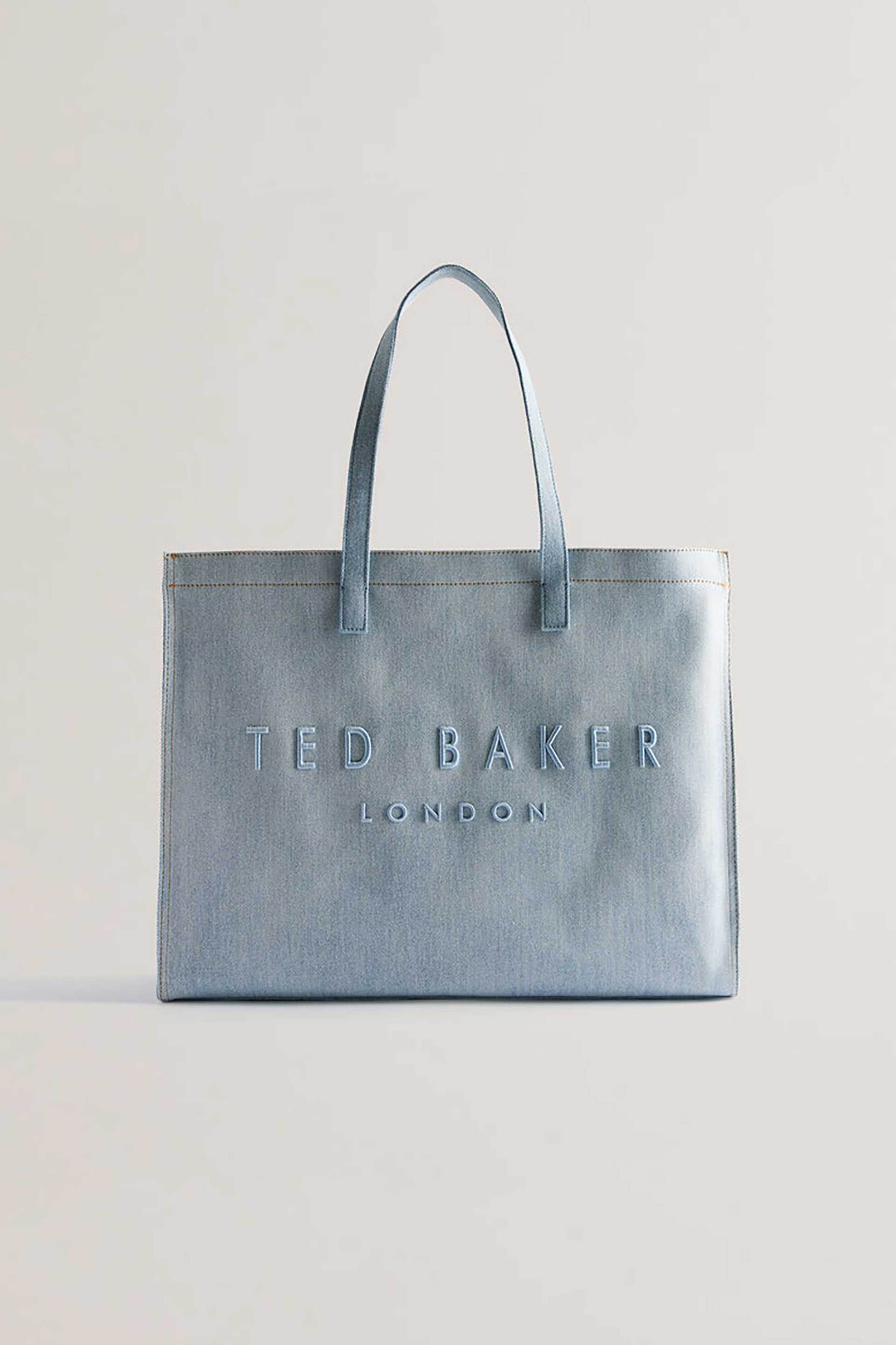  Ted Baker γυναικεία τσάντα tote μονόχρωμη με ανάγλυφο λογότυπο 