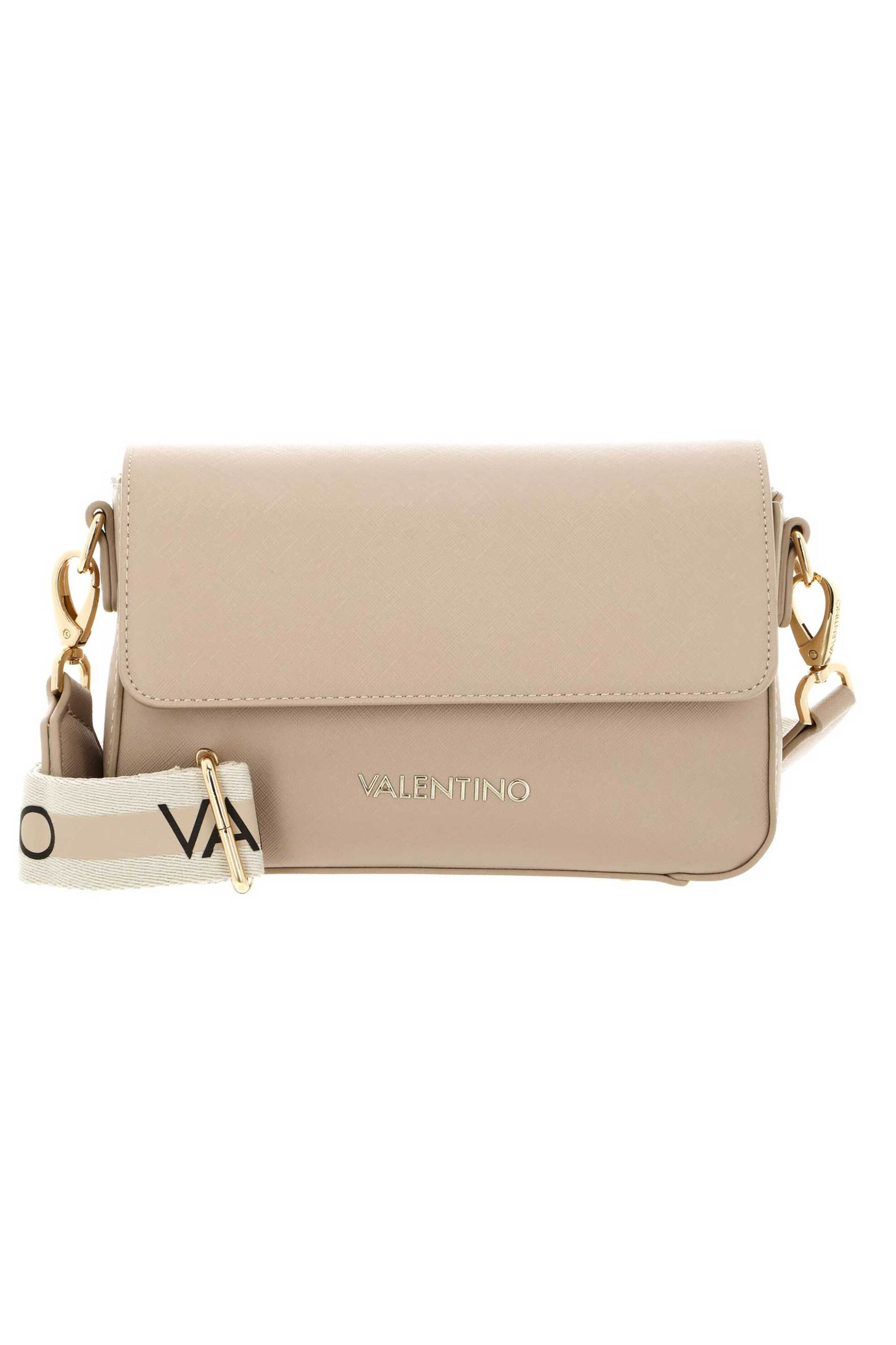  Valentino γυναικεία τσάντα crossbody μονόχρωμη με μεταλλικό logo 