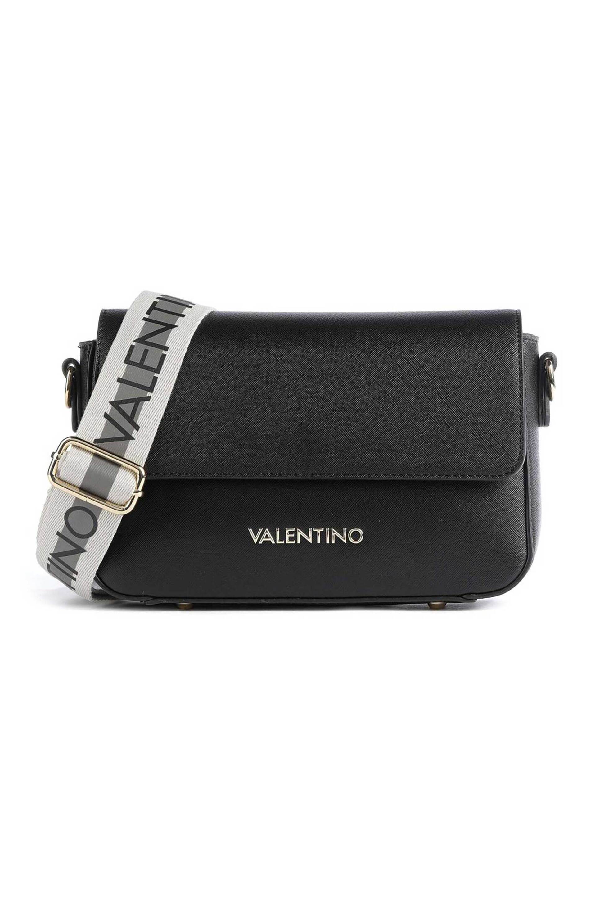  Valentino γυναικεία τσάντα crossbody μονόχρωμη με μεταλλικό logo 